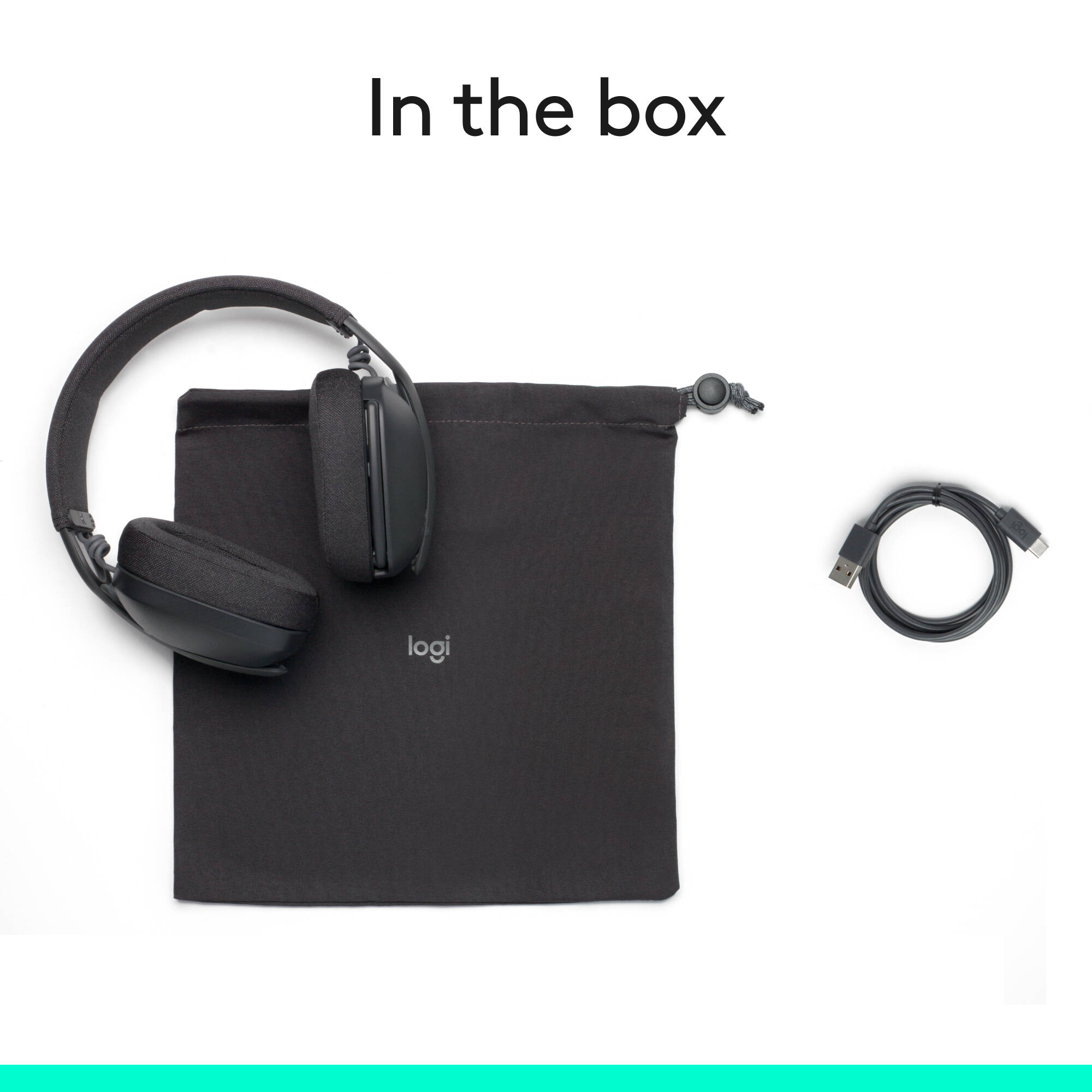 Logitech Zone Vibe 100 wireless headset in graphite with over-the-ear binaural design — view 10