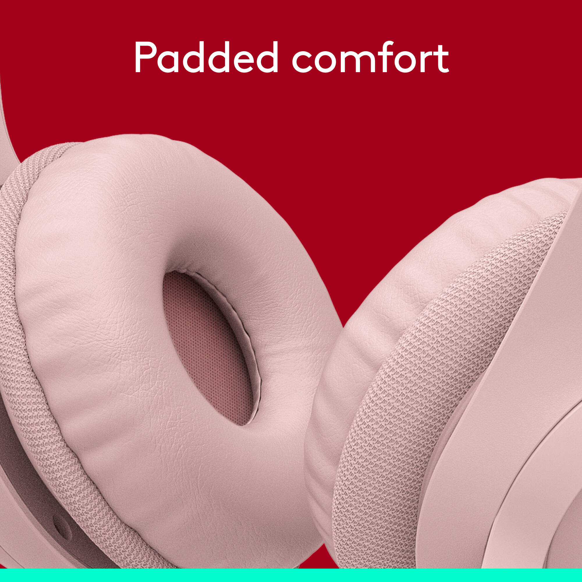 Logitech H390 USB computer headset in rose with wired USB connection and boom microphone — view 7