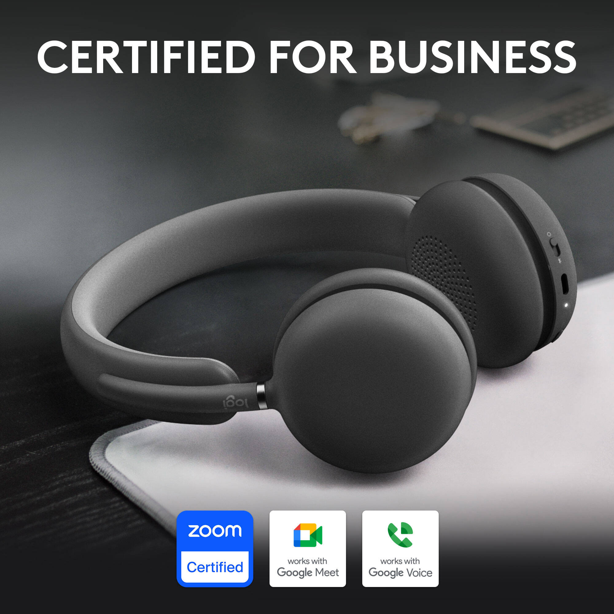Logitech Zone Wireless 2 UC graphite wireless headset for business calls — view 5