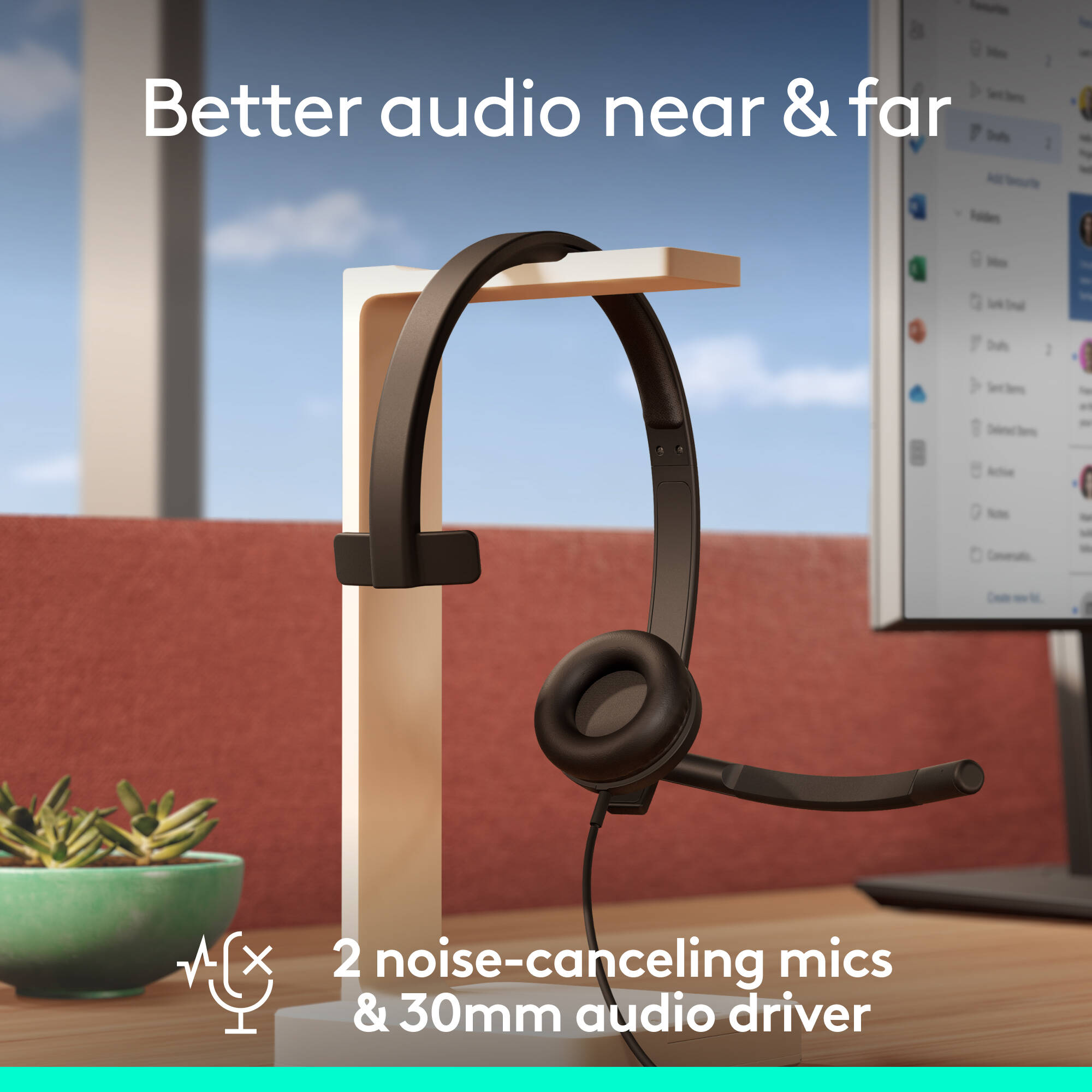 USB-A Headset Mono H570e, Teams — view 3