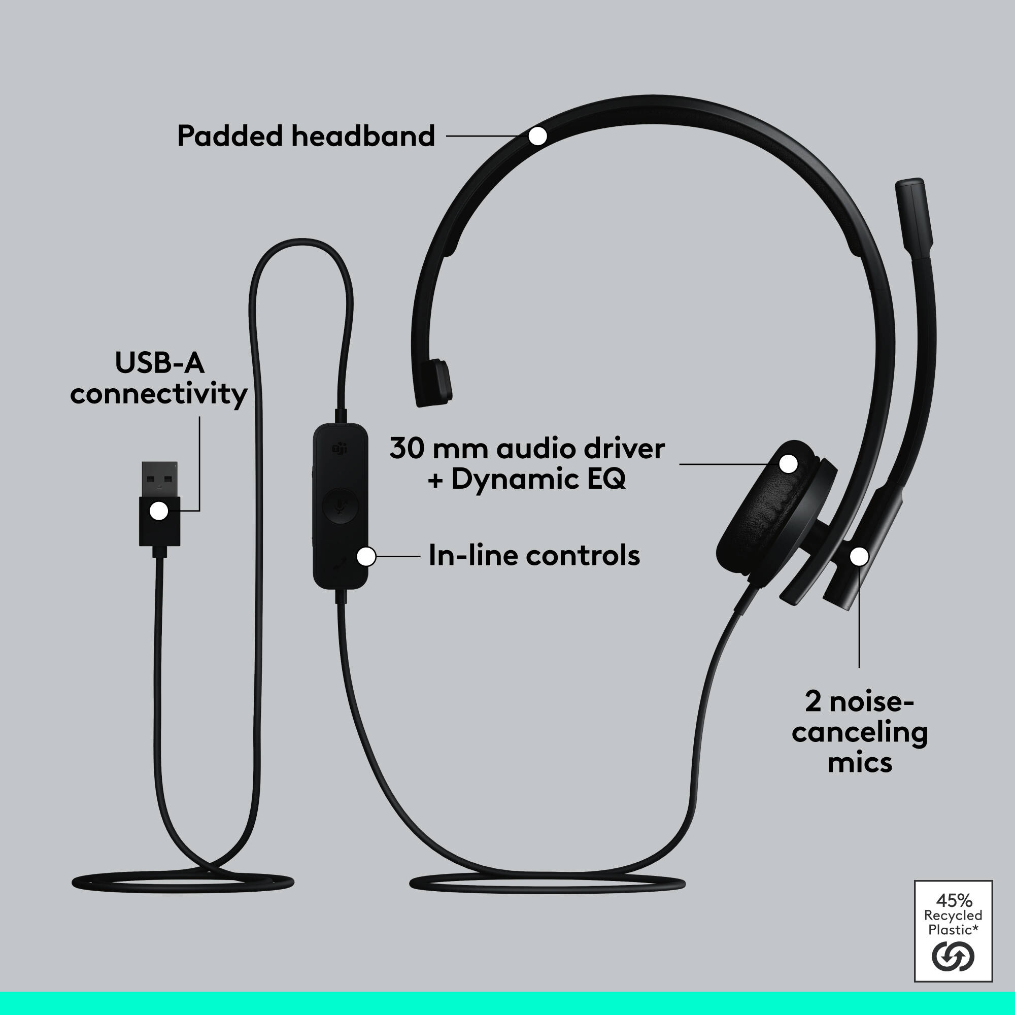 USB-A Headset Mono H570e, Teams — view 6