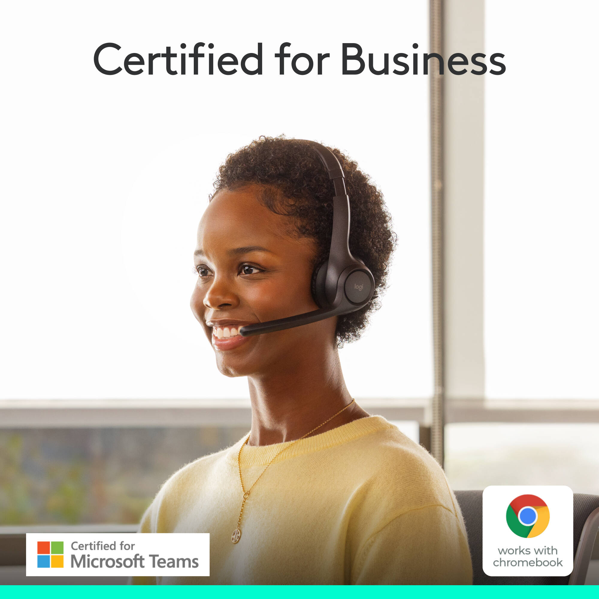 Logitech Zone 305 Teams wireless headset with USB dongle — view 2