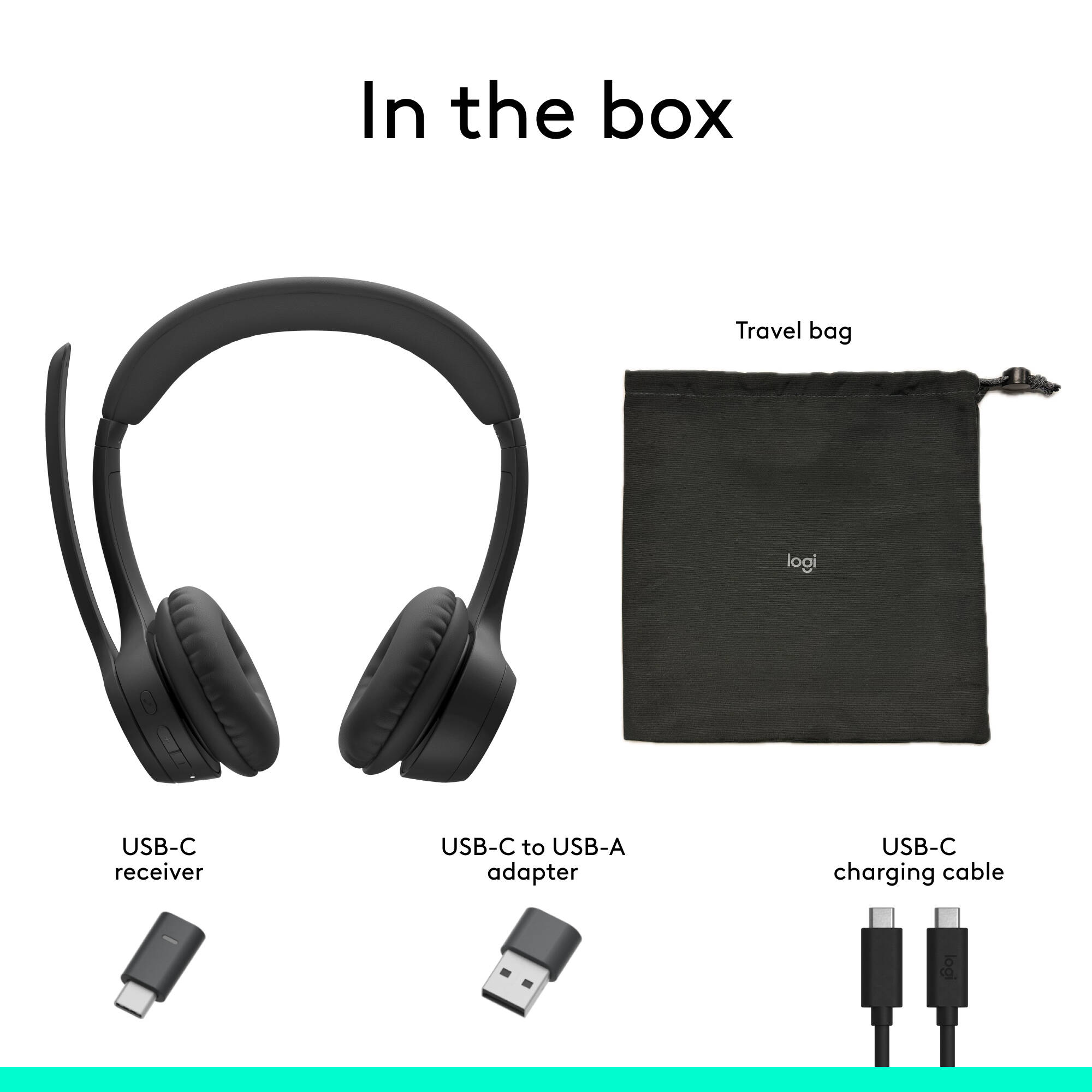 Logitech Zone 305 Teams wireless headset with USB dongle — view 9