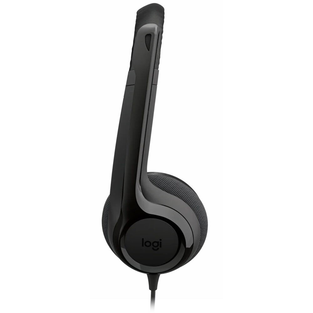 Logitech H390 USB-C wired computer headset in black with boom microphone — view 11