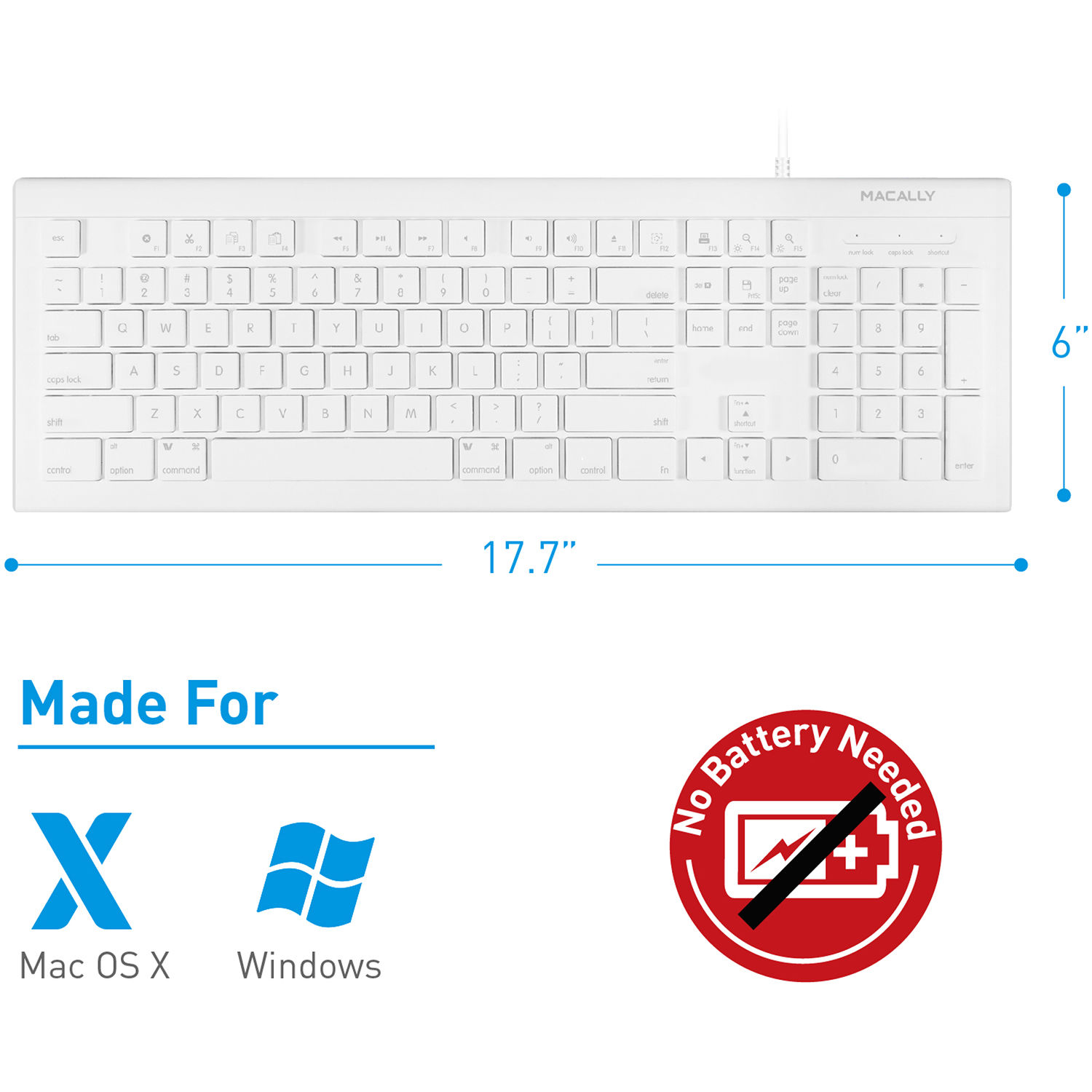 MACALLY PERIPHERALS FULL SIZE USB KEYBOARD FOR MAC — view 6