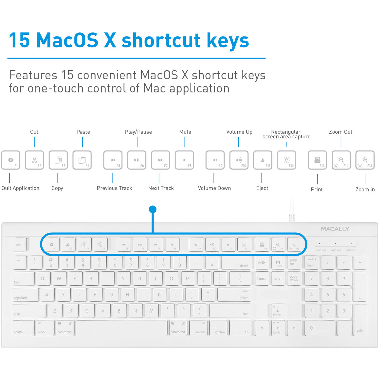 MACALLY PERIPHERALS FULL SIZE USB KEYBOARD FOR MAC — view 9
