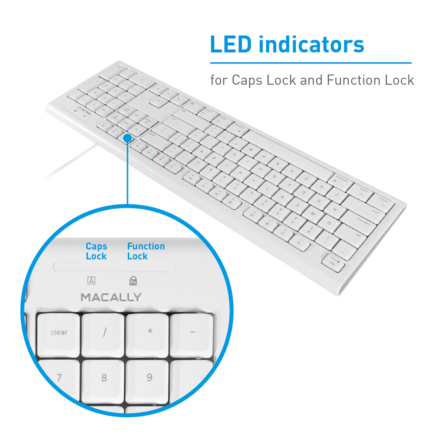 Macally USB wired full-size Mac keyboard and mouse combo for desktop use — view 5