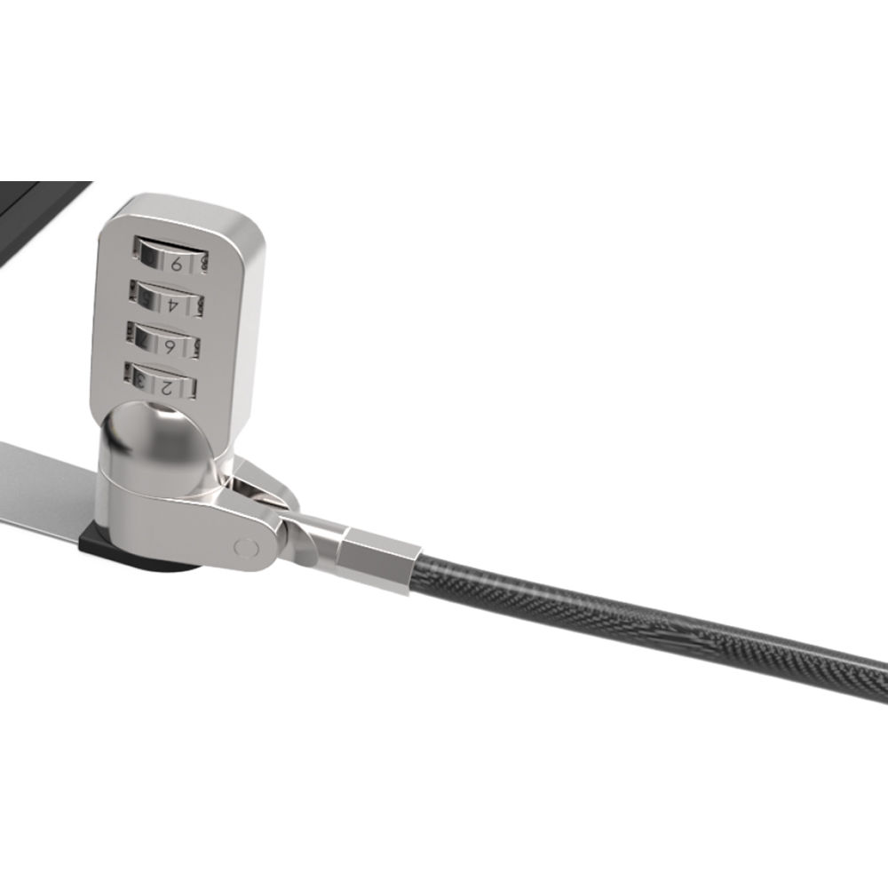 Black T-bar security combination cable lock for securing compatible office devices — view 3
