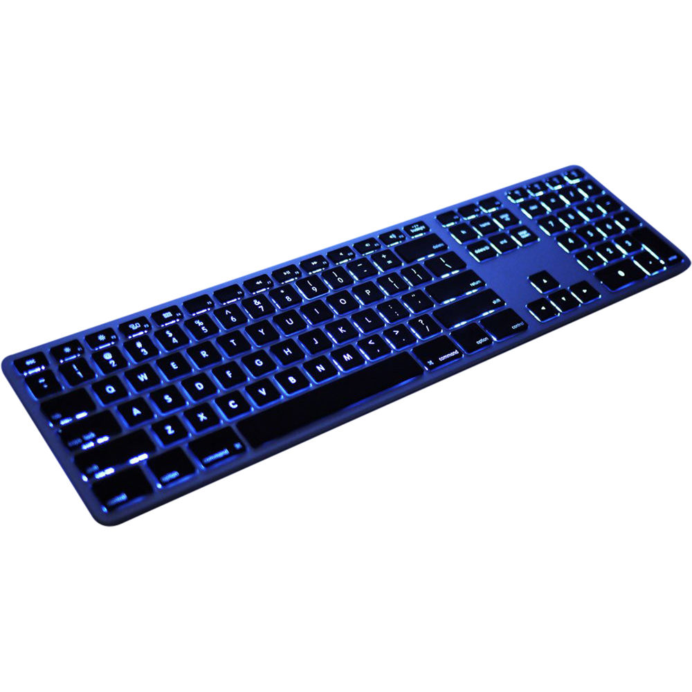 MATIAS FK418BTLSB backlit wireless aluminum keyboard in black and silver — view 2