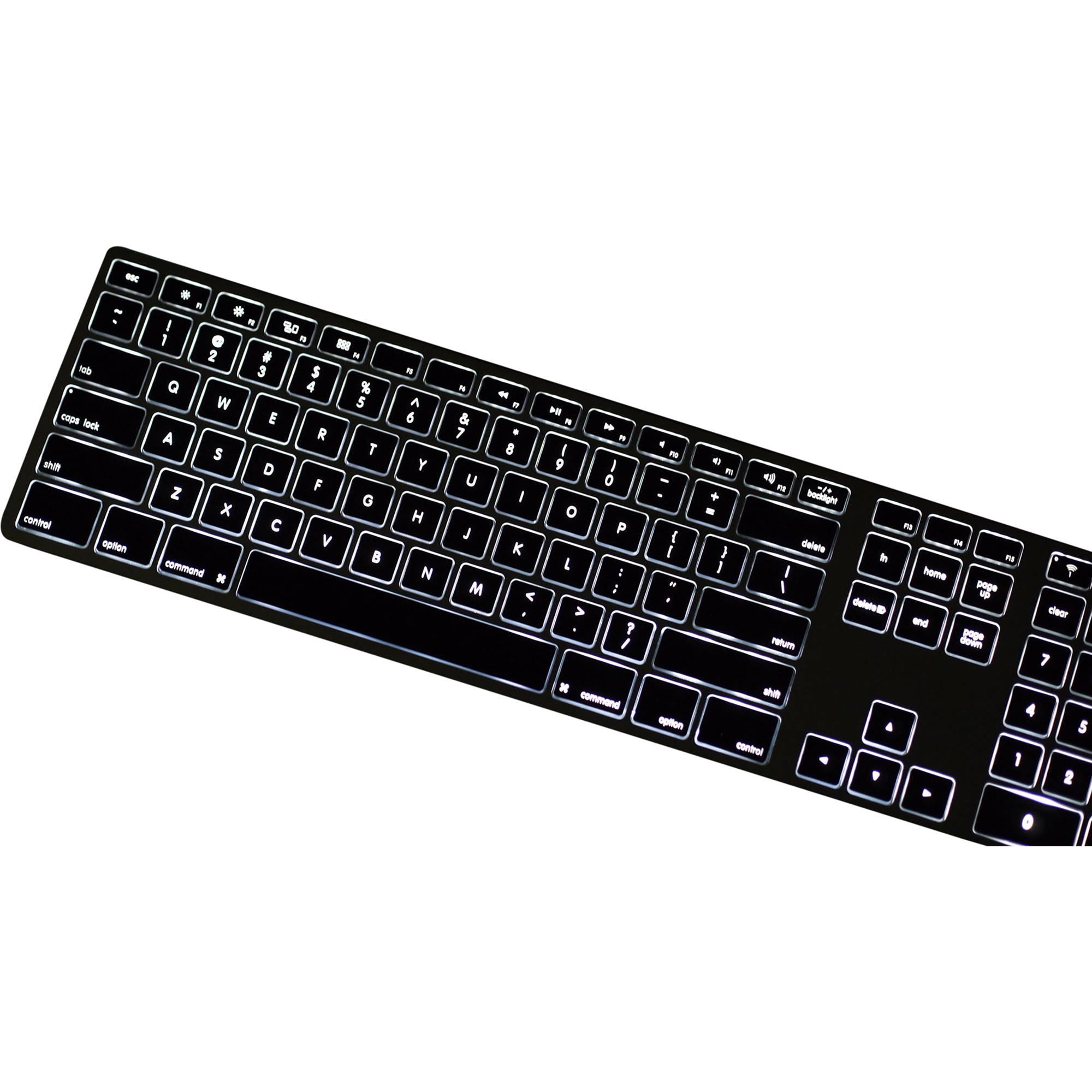 MATIAS FK418BTLSB backlit wireless aluminum keyboard in black and silver — view 3