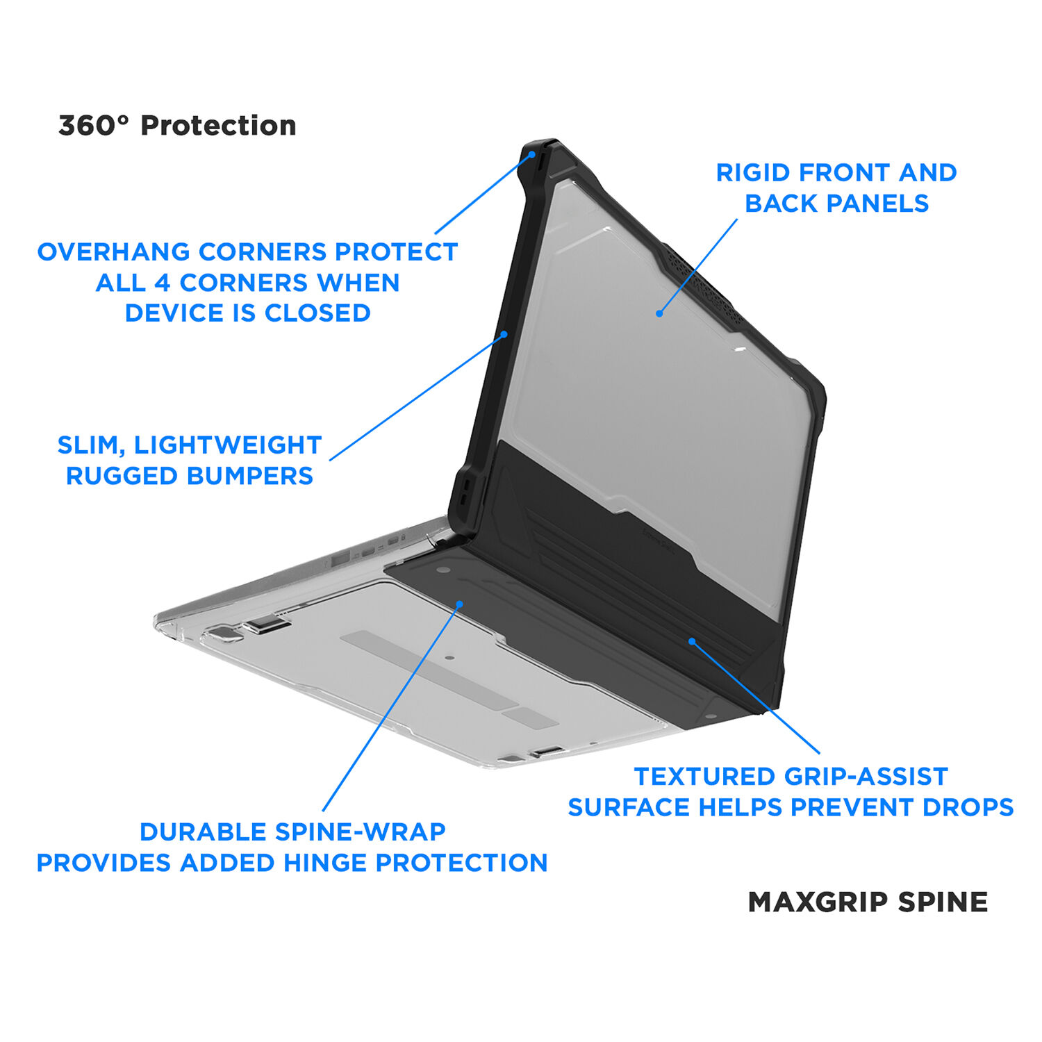 Black-clear Extreme Shell L protective case for HP G7/G6 Chromebook 14 clamshell — view 12
