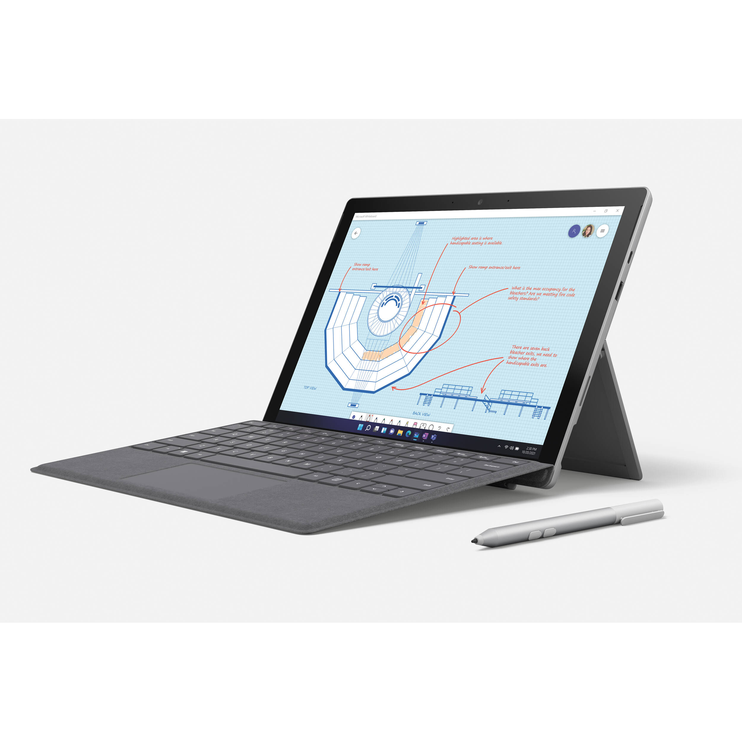 Microsoft Classroom Pen Platinum stylus for compatible Microsoft pen-enabled tablets — view 3