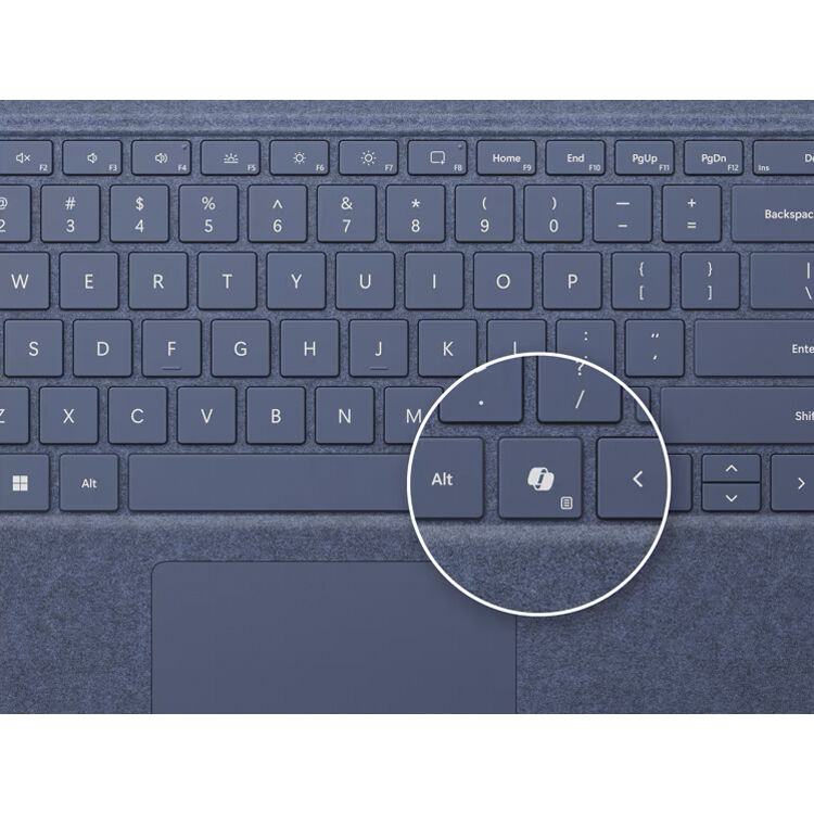 Black Microsoft Surface Pro keyboard cover with pen storage — view 2