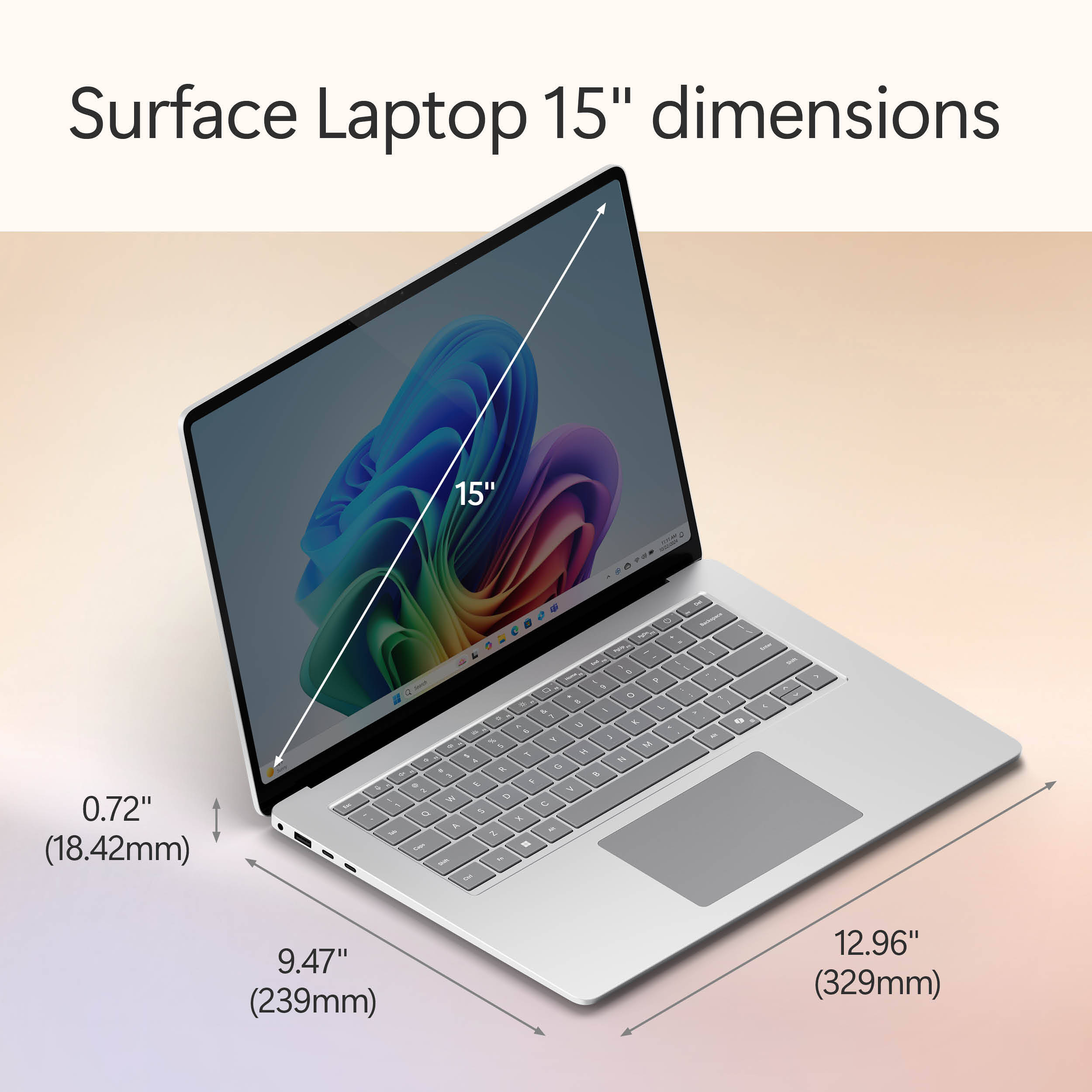Microsoft Surface Laptop 7 15-inch in Platinum with business-focused premium design — view 20