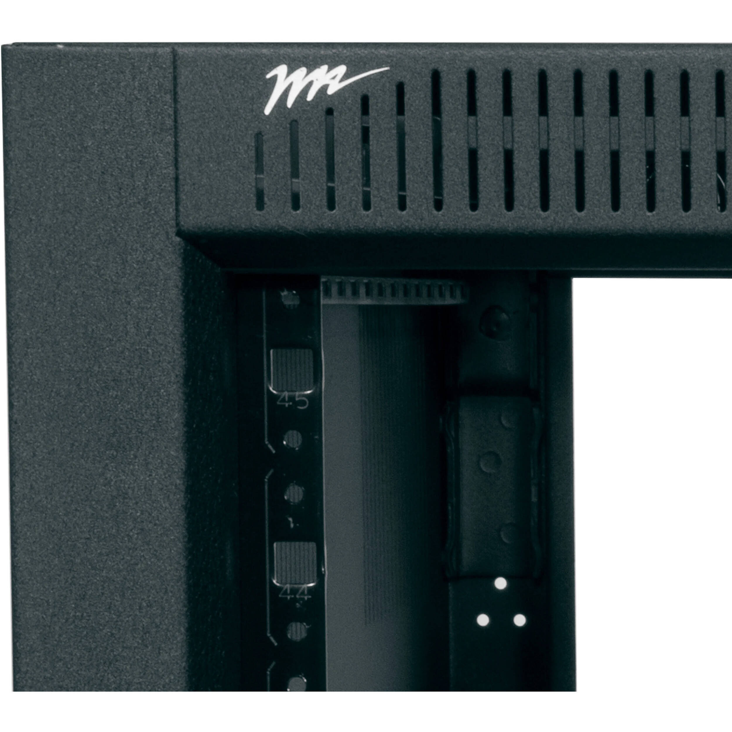 Middle Atlantic BGR-4527 45-space black floor-standing multibay rack, 27-inch depth — view 2