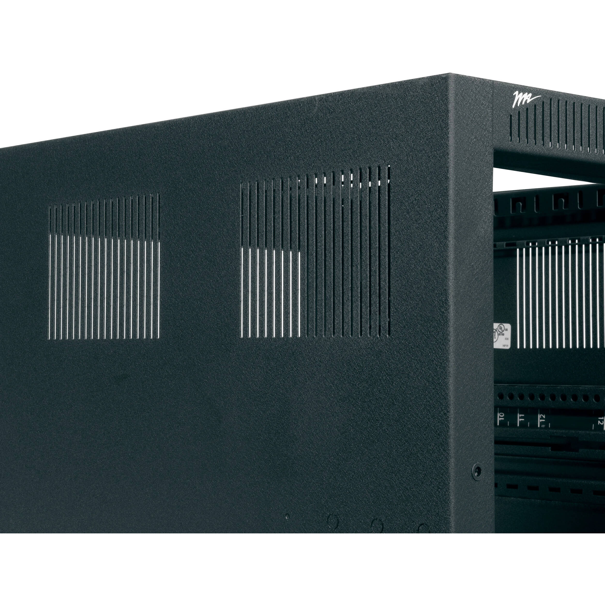 Middle Atlantic BGR-4527 45-space black floor-standing multibay rack, 27-inch depth — view 3