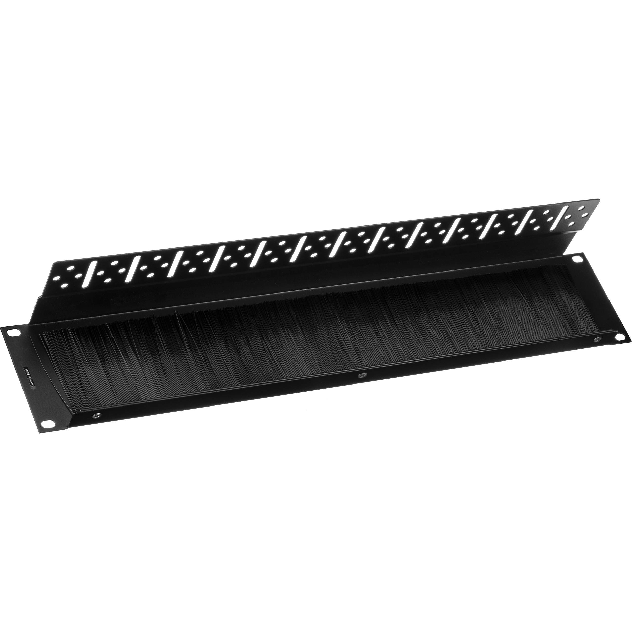 Middle Atlantic BR2 2-space brush grommet panel for rack cable management — view 2