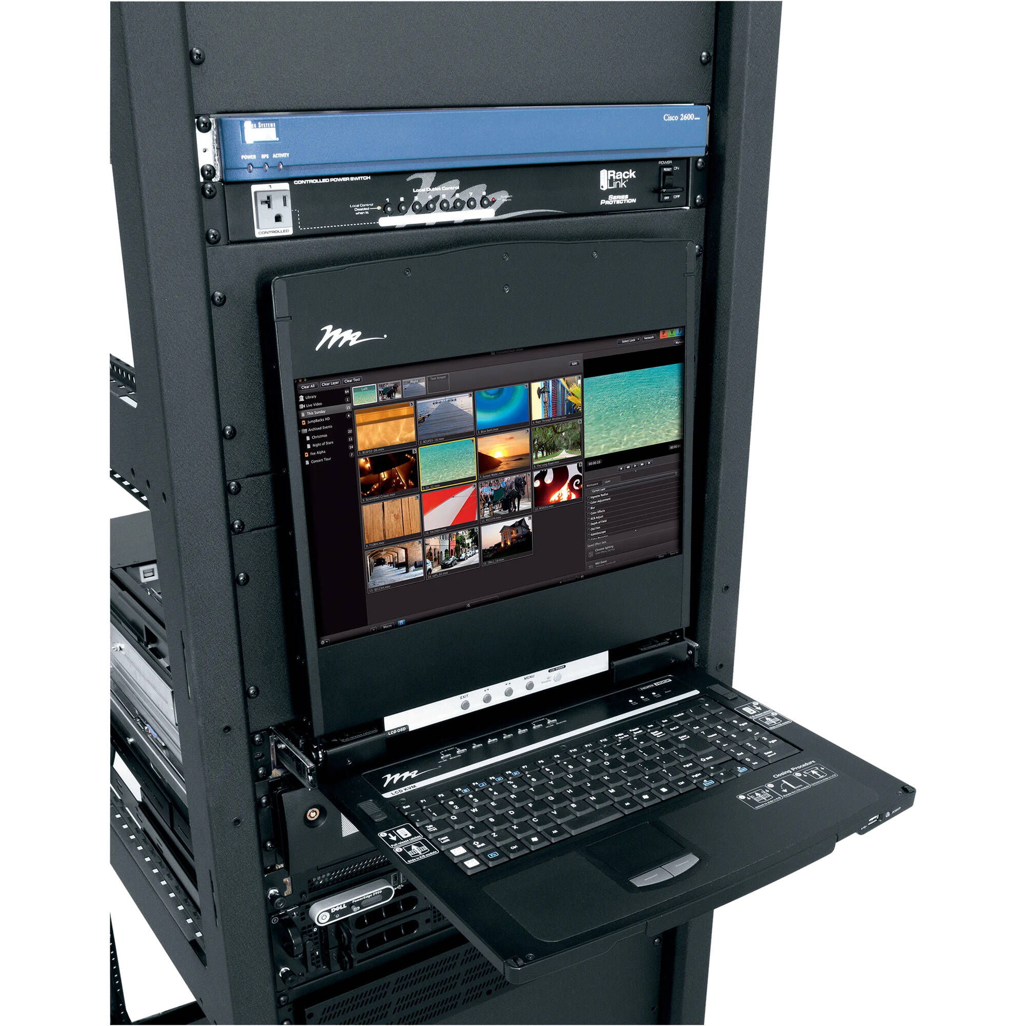 Middle Atlantic RM-KB-LCD17KVMHD rackmount console with integrated KVM and 17 inch display — view 7