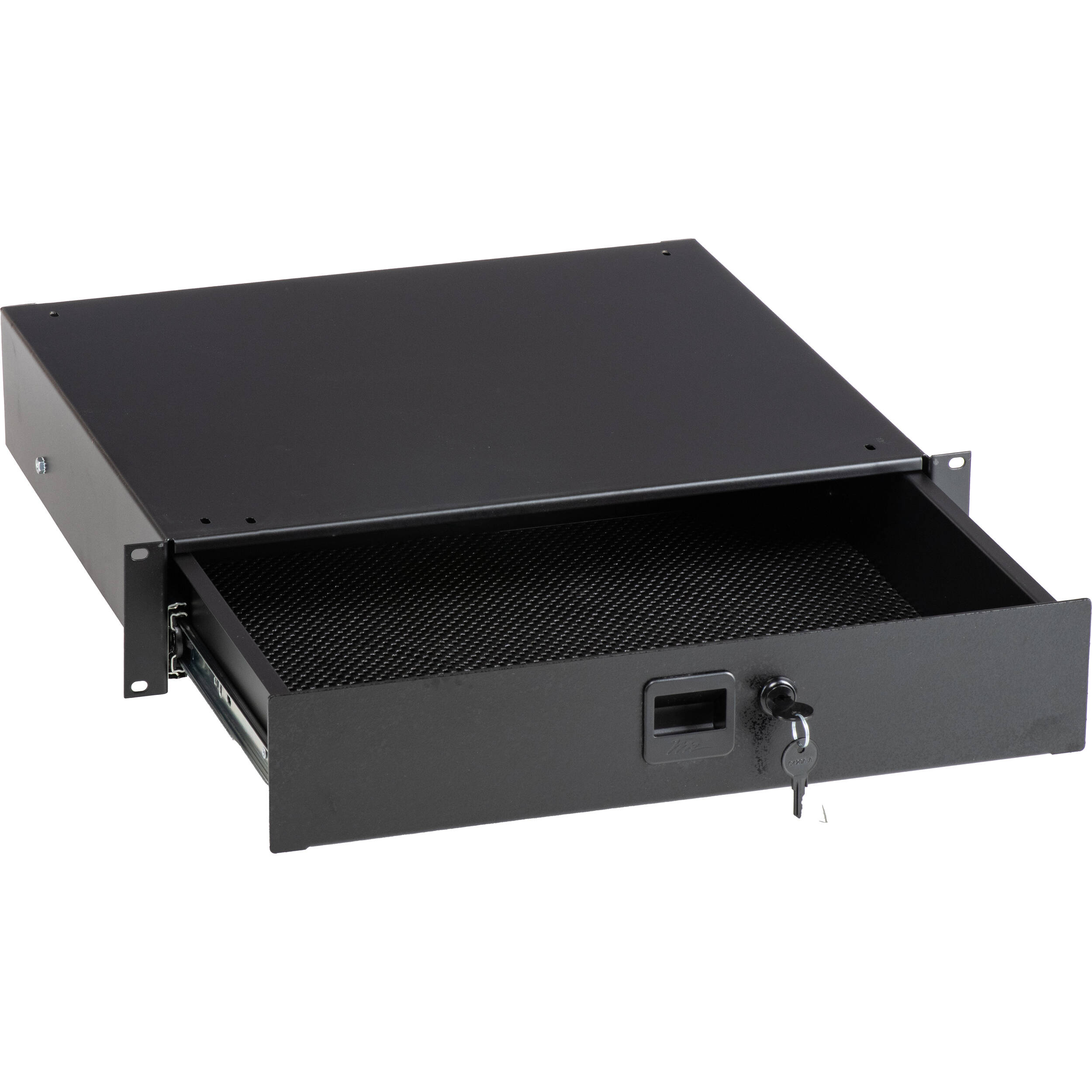Middle Atlantic TD2LK 2-space lockable rack text drawer — view 2