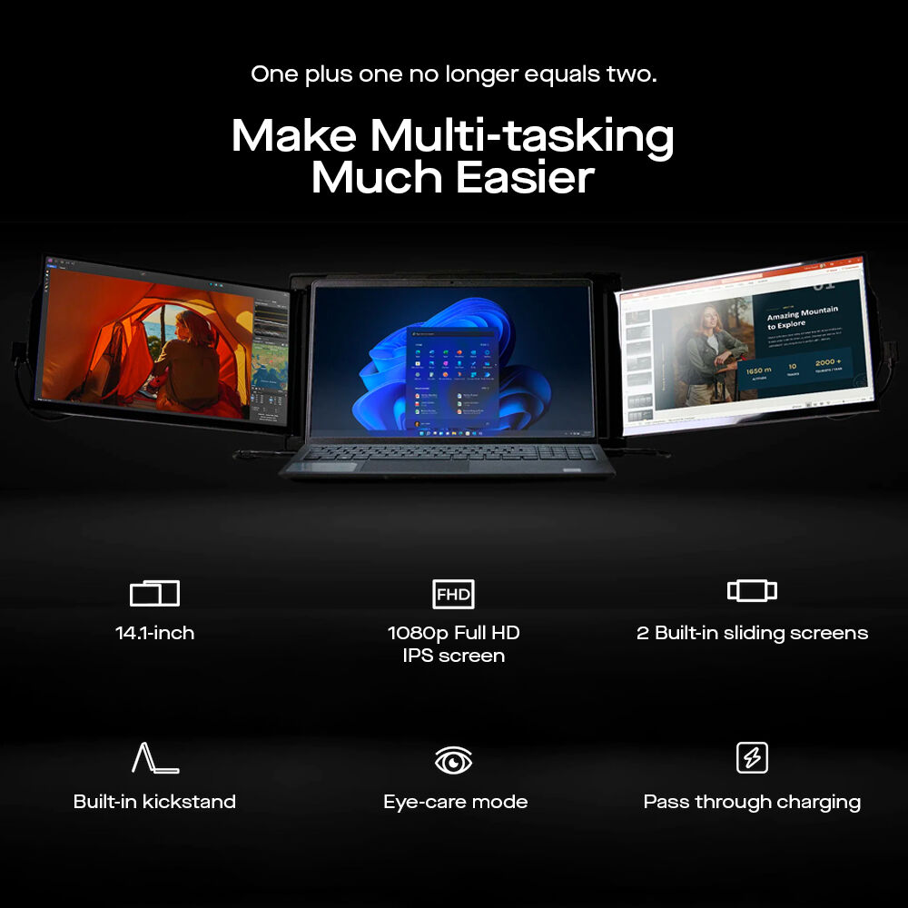 Mobile Pixels Trio 2.0 portable triple-screen monitor with two 13.3-inch IPS displays and USB-C connection — view 11