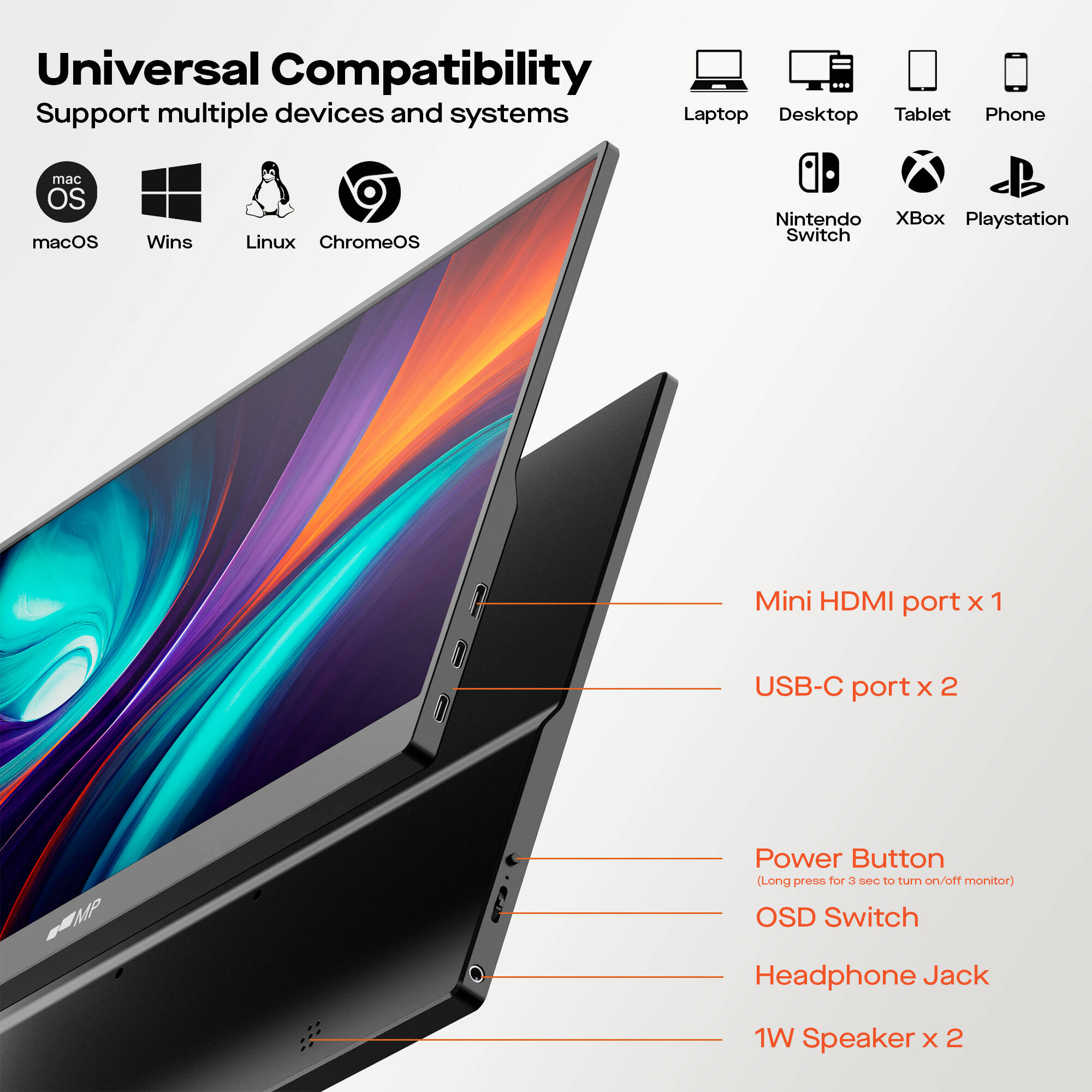 Mobile Pixels Fold 15.6-inch portable LCD monitor for dual-screen laptop productivity — view 8