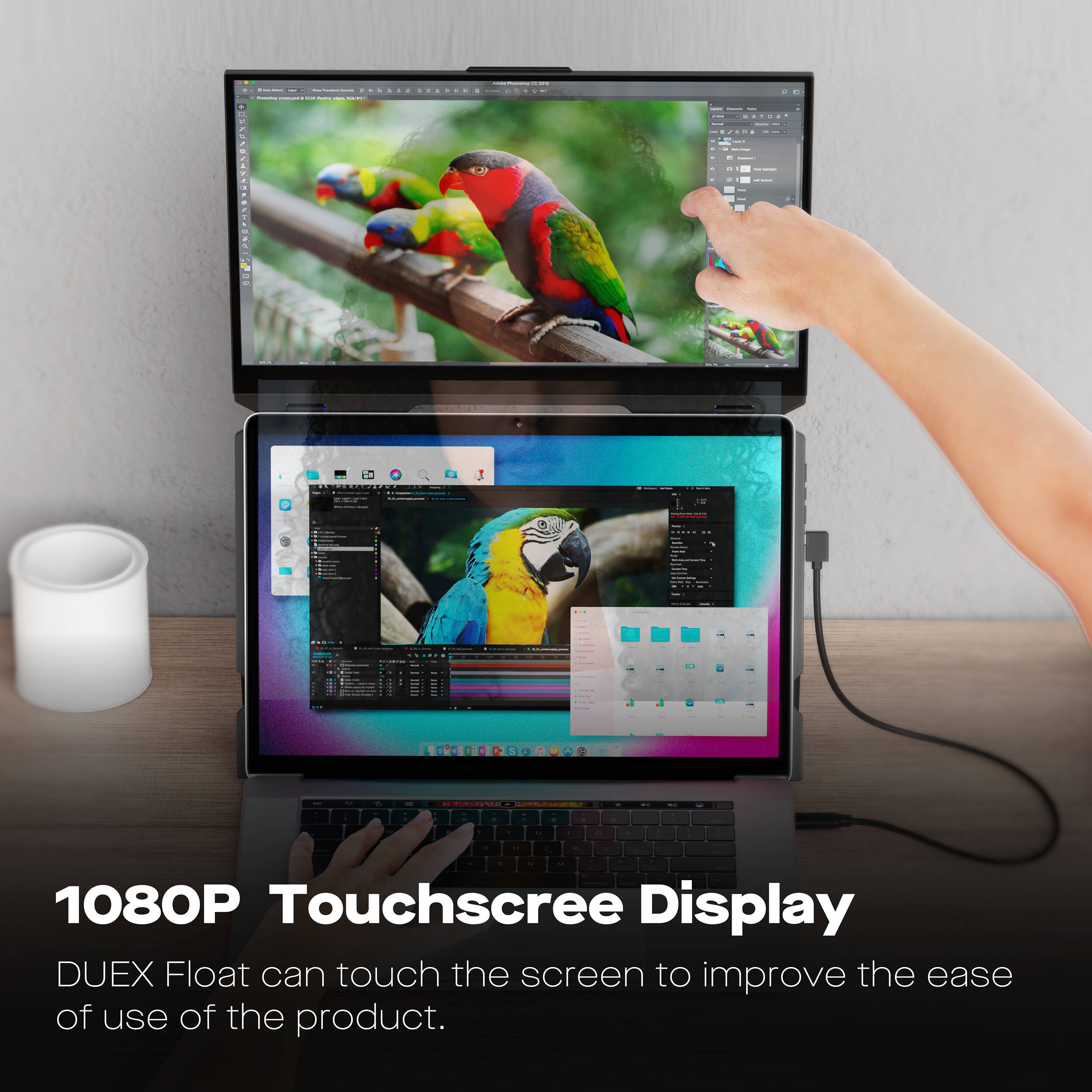 Mobile Pixels Duex Float 15.6 inch 1080p touch portable monitor with kickstand — view 6