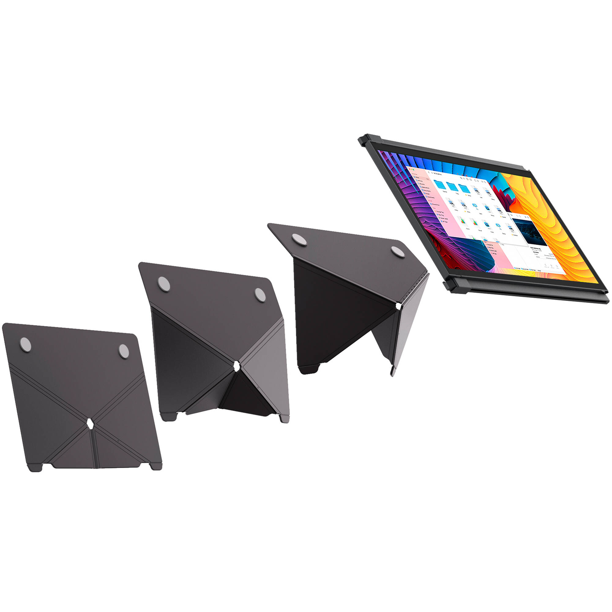 Mobile Pixels kickstand for Duex and TRIO series folded flat for portable monitor support — view 5