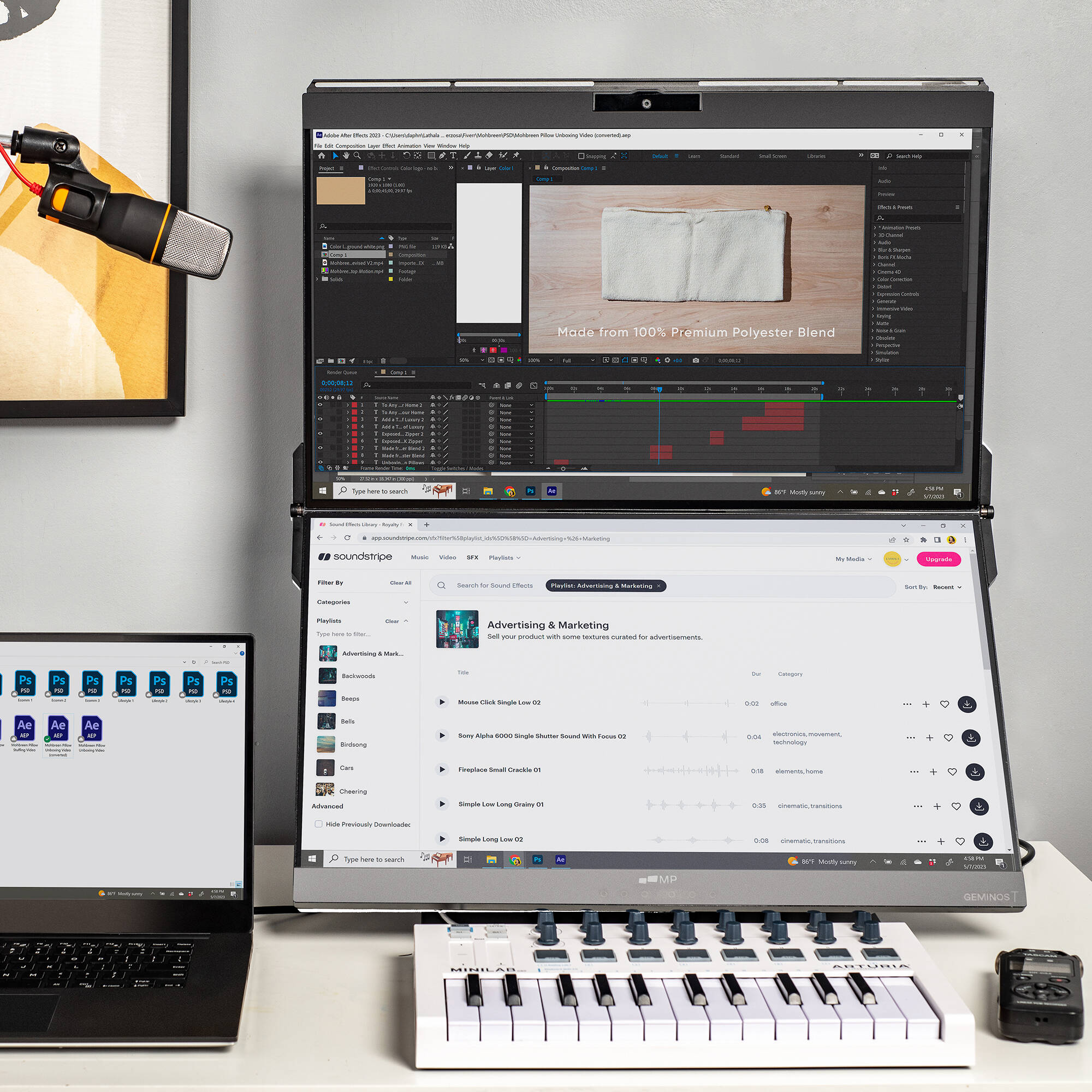Mobile Pixels Geminos T LCD stacked dual touch monitor with adjustable top and bottom screens — view 11