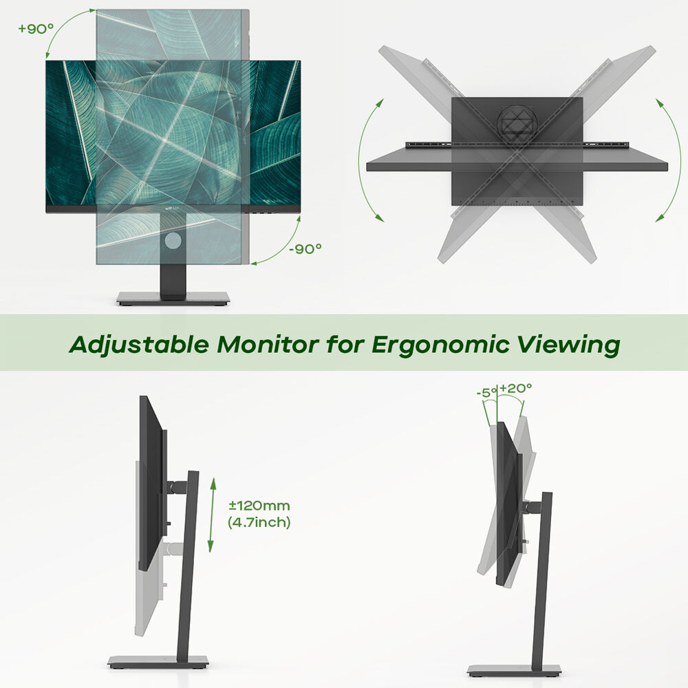 23.8-inch FHD LCD monitor with slim bezel, IPS panel, and dual HDMI ports — view 4