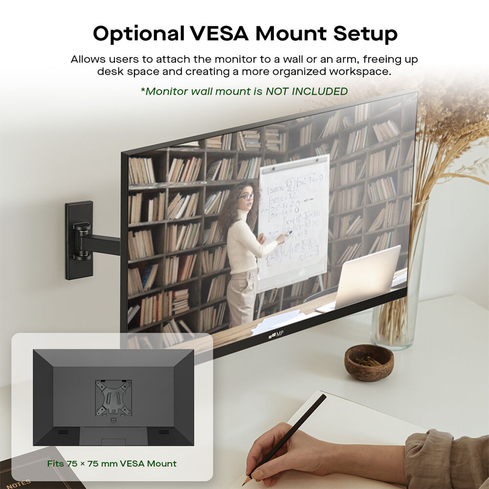 23.8-inch FHD LCD monitor with slim bezel, IPS panel, and dual HDMI ports — view 6