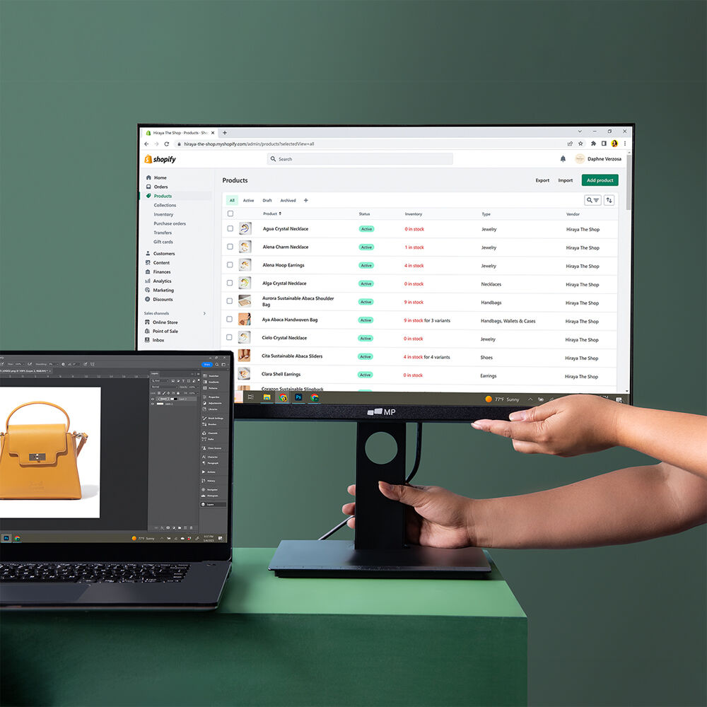 23.8-inch FHD LCD monitor with slim bezel, IPS panel, and dual HDMI ports — view 7