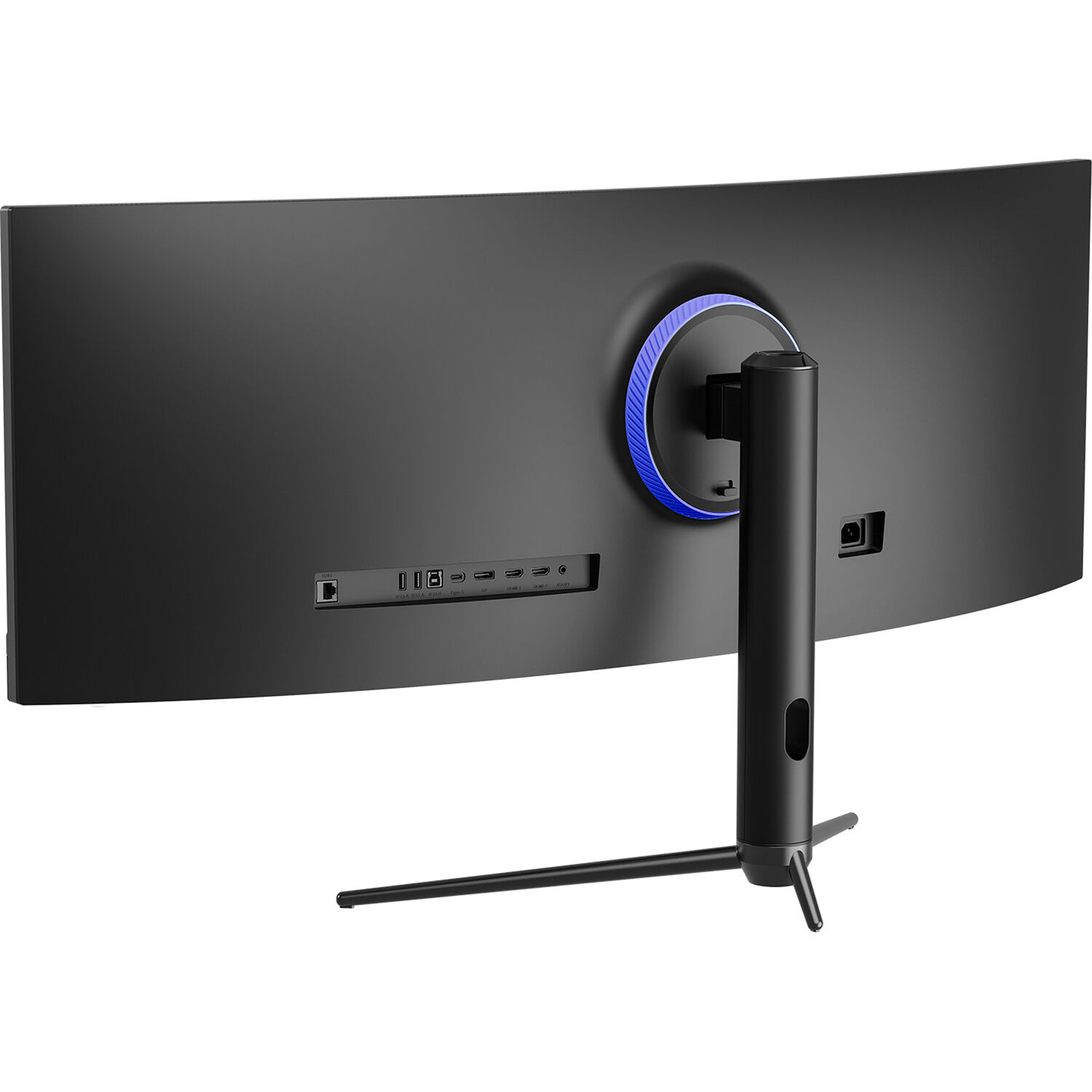 45-inch curved OLED DQHD ultrawide gaming monitor with 165Hz refresh and built-in speakers — view 3