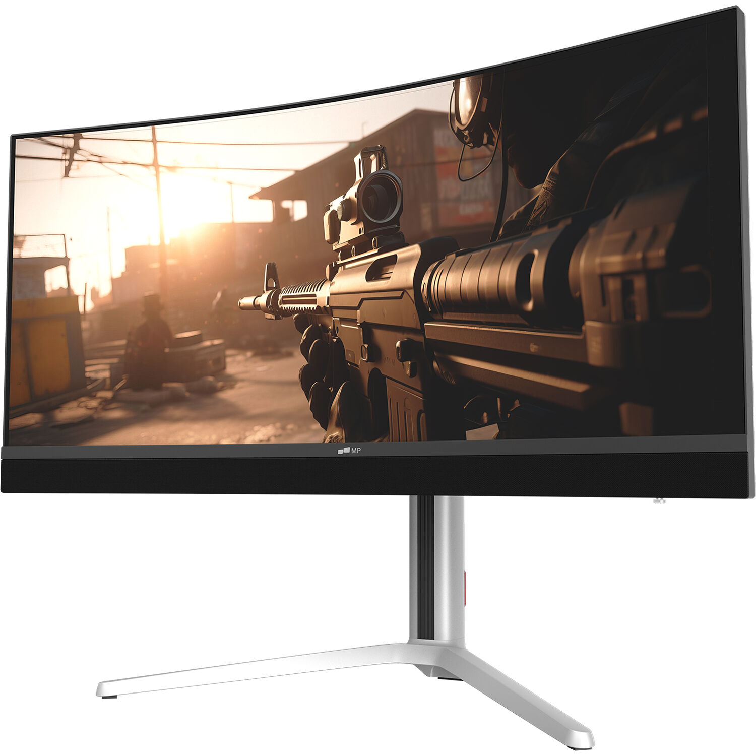 34-inch curved Mini LED WQHD ultrawide gaming monitor with HDR brightness and thin bezels — view 2