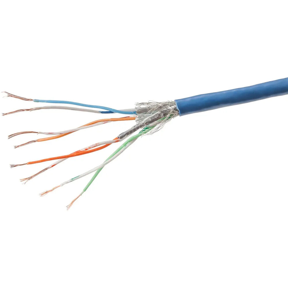 Blue 3 ft Monoprice CAT7 Ethernet cable for short network connections — view 5