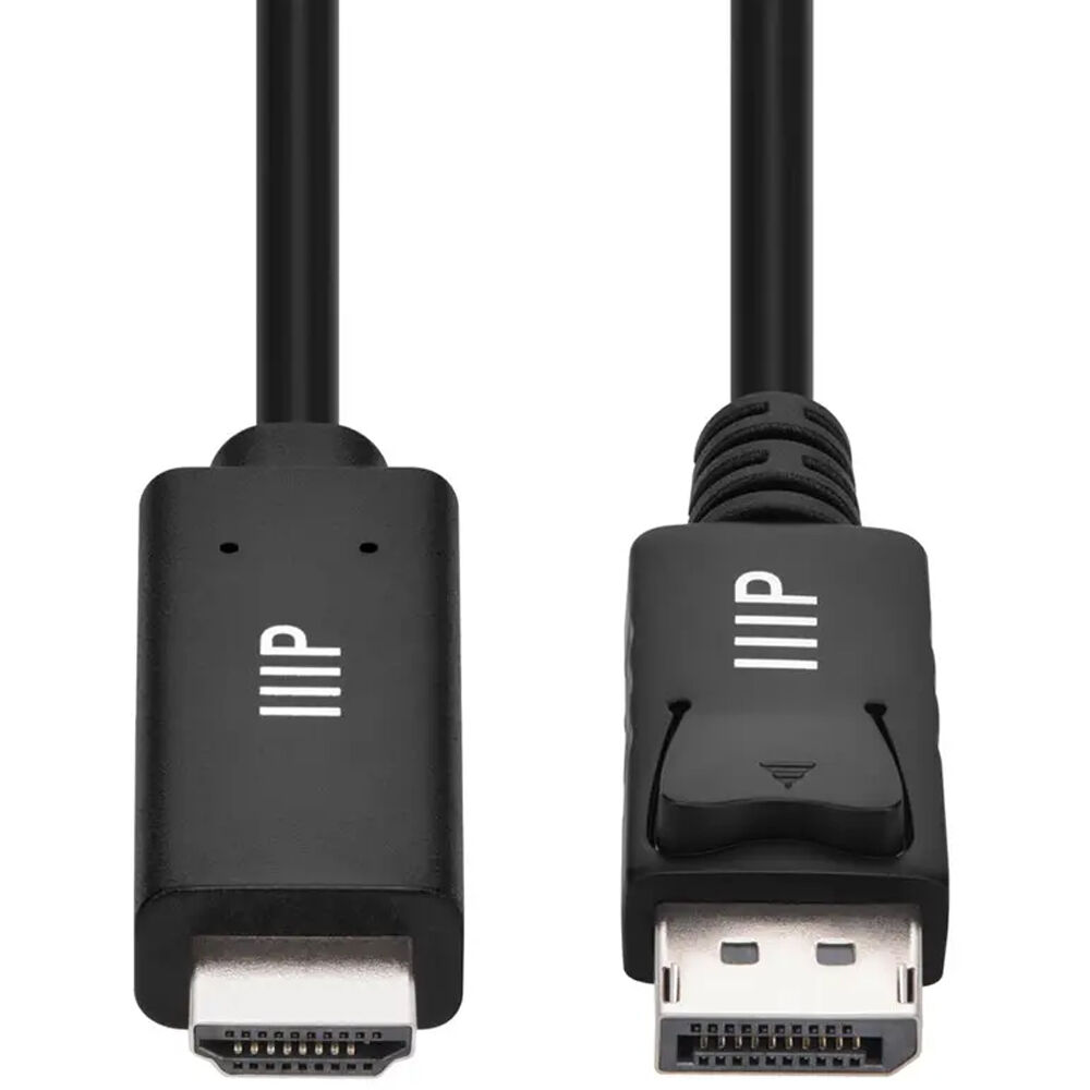 Monoprice 10 ft DisplayPort 1.4 to HDMI cable rated for 8K 60 Hz and 30 AWG construction — view 2