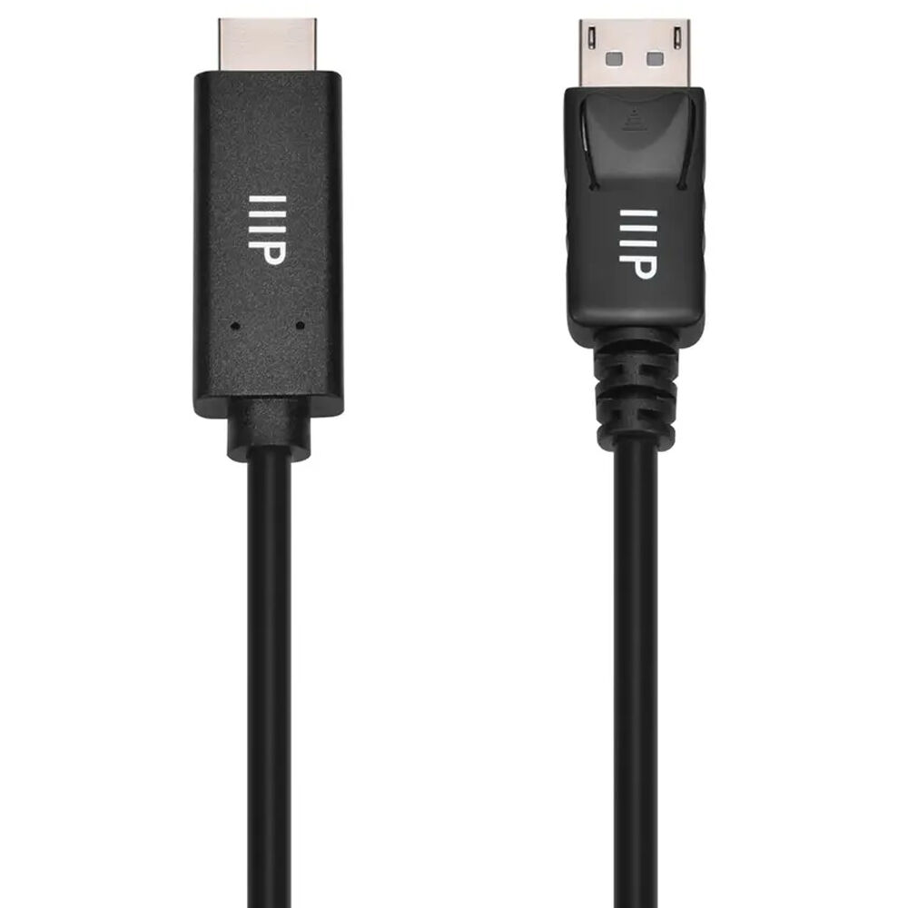 Monoprice 10 ft DisplayPort 1.4 to HDMI cable rated for 8K 60 Hz and 30 AWG construction — view 3