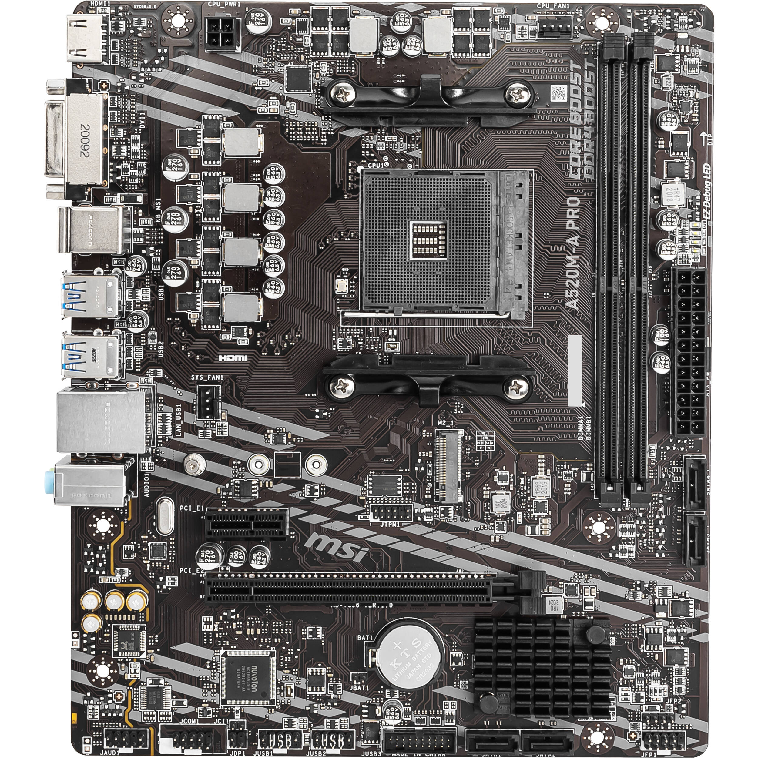 MSI A520M A PRO micro-ATX motherboard with AM4 socket and DDR4 support — view 2