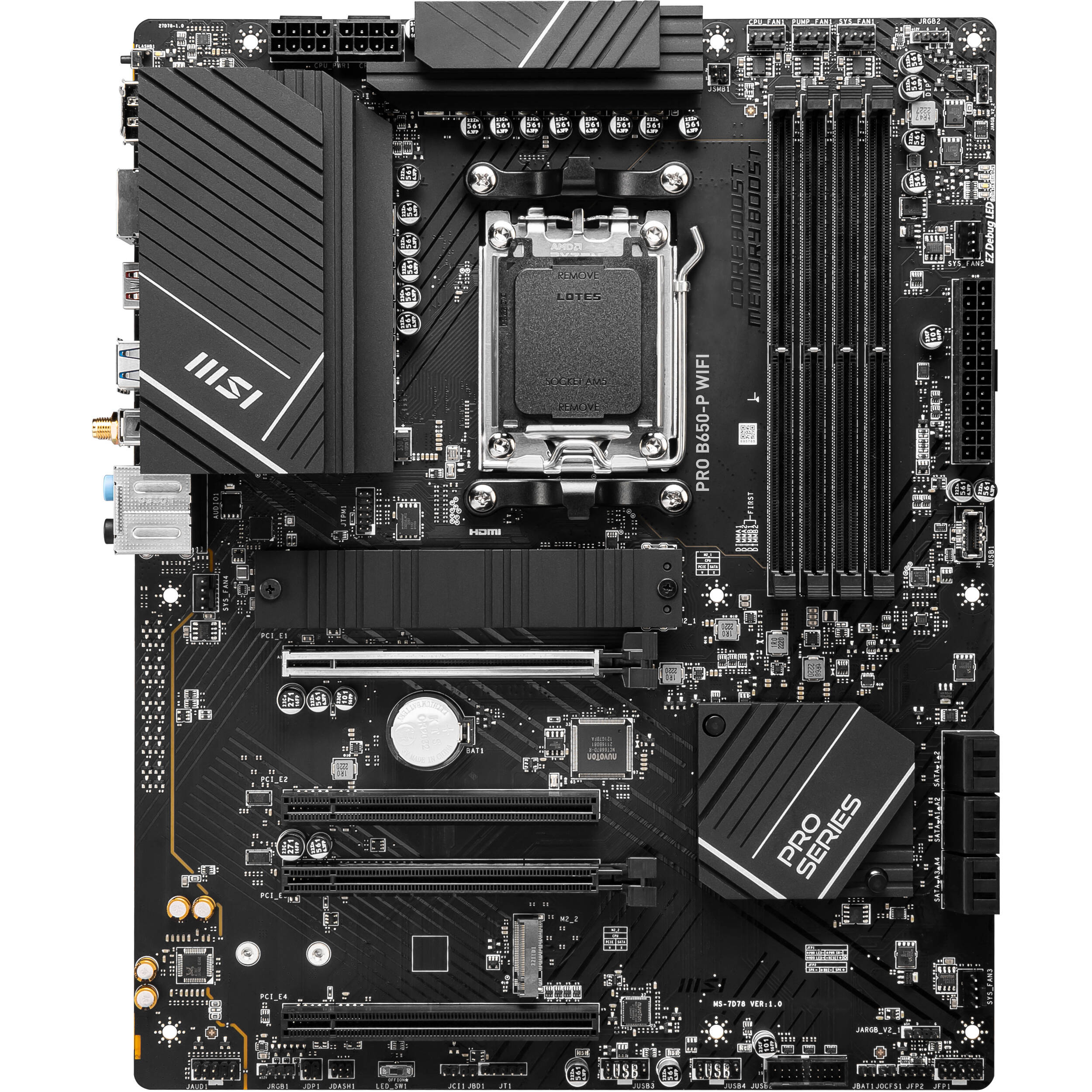MSI PRO B650-P WIFI ATX motherboard for AMD Ryzen 7000 processors with DDR5 and Wi‑Fi 6E — view 2