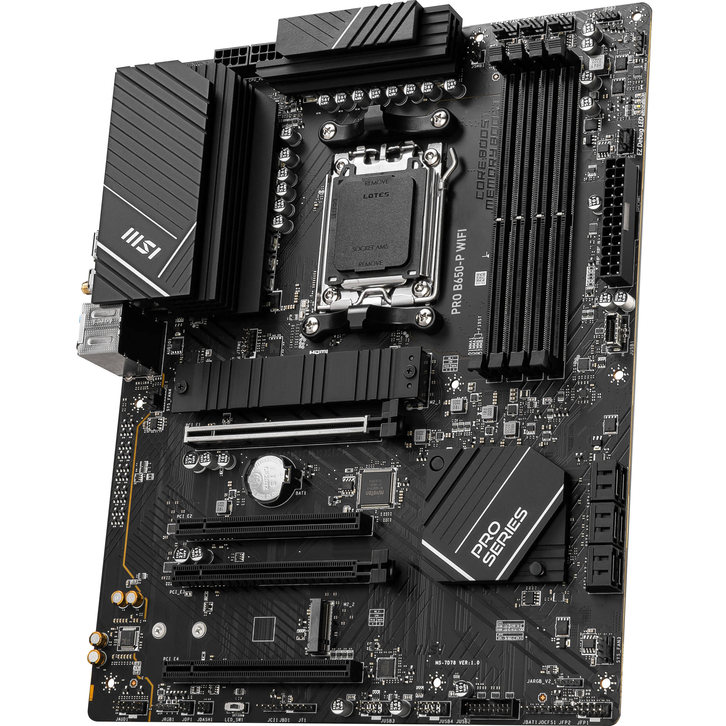 MSI PRO B650-P WIFI ATX motherboard for AMD Ryzen 7000 processors with DDR5 and Wi‑Fi 6E — view 3