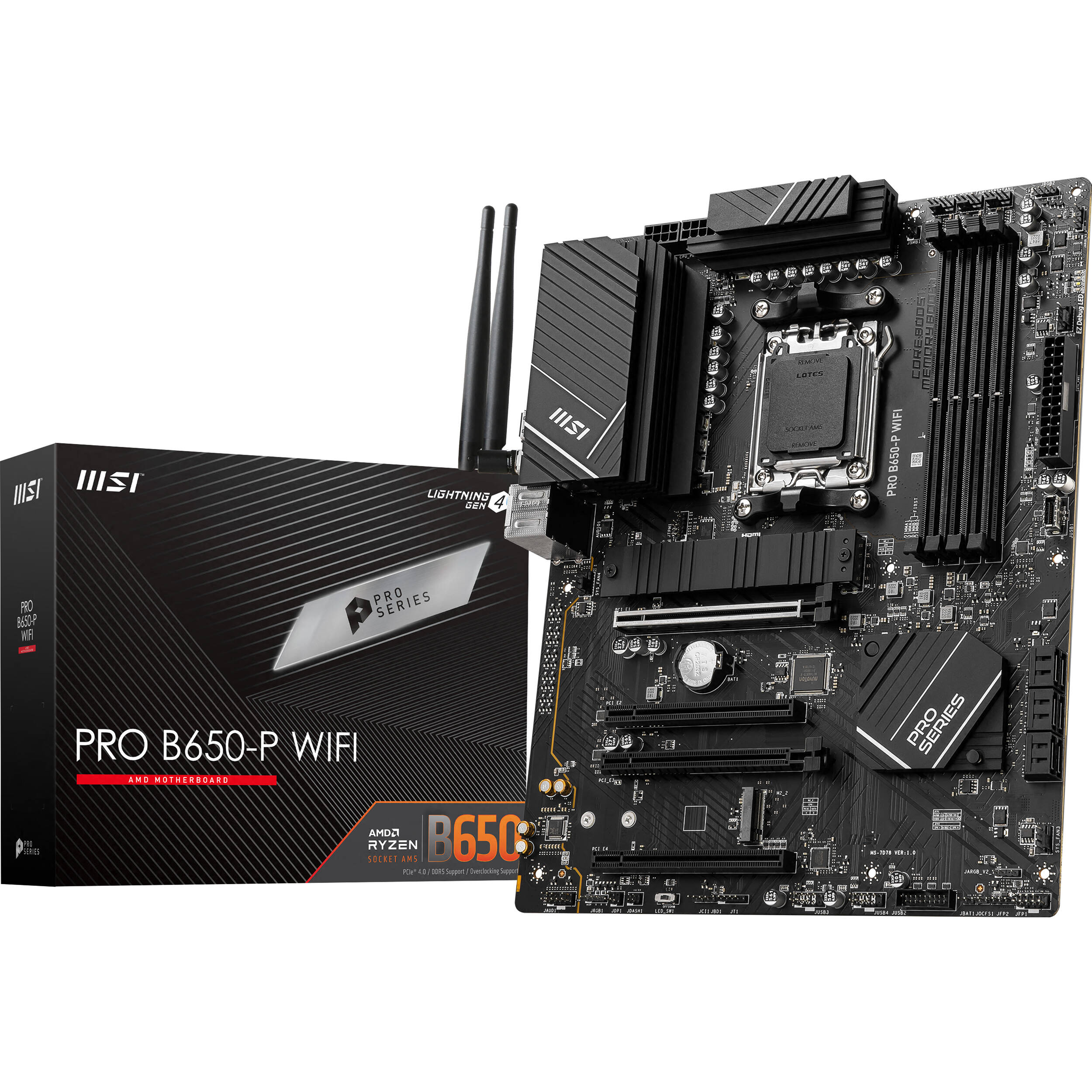 MSI PRO B650-P WIFI ATX motherboard for AMD Ryzen 7000 processors with DDR5 and Wi‑Fi 6E — view 7