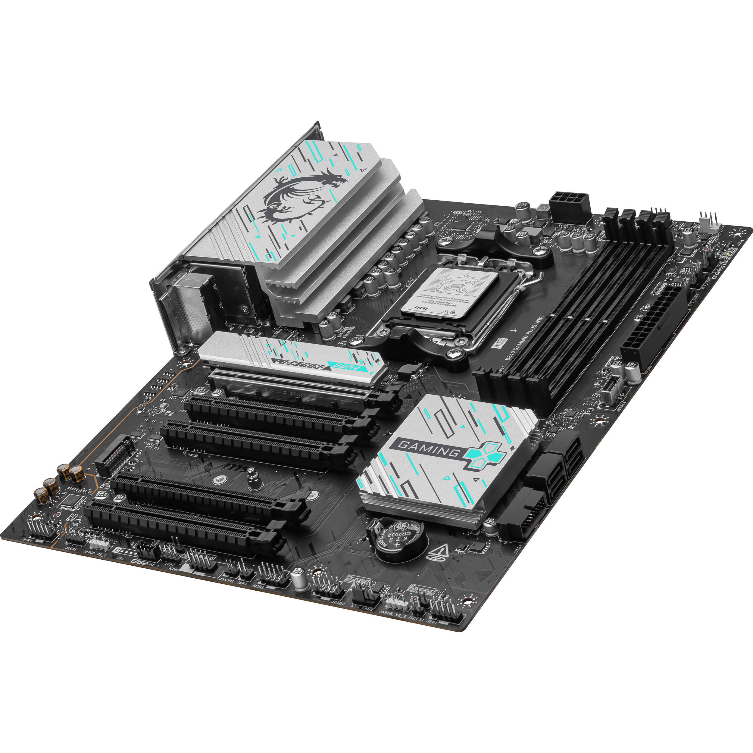 MSI B840 GAMING PLUS WIFI ATX motherboard with AMD B840 chipset and Wi‑Fi — view 4