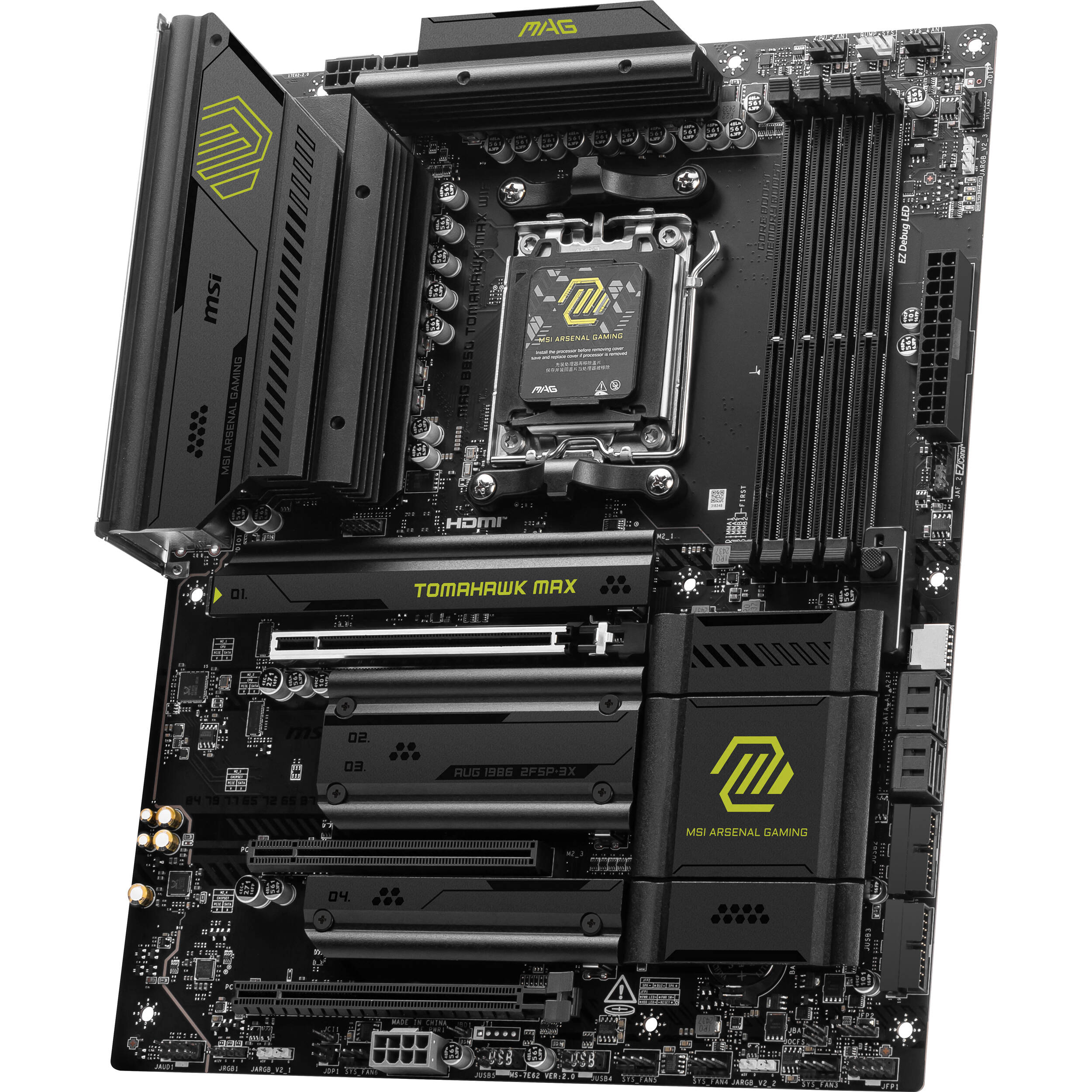 MSI MAG B850 TOMAHAWK MAX WIFI ATX AM5 motherboard with onboard Wi‑Fi — view 3