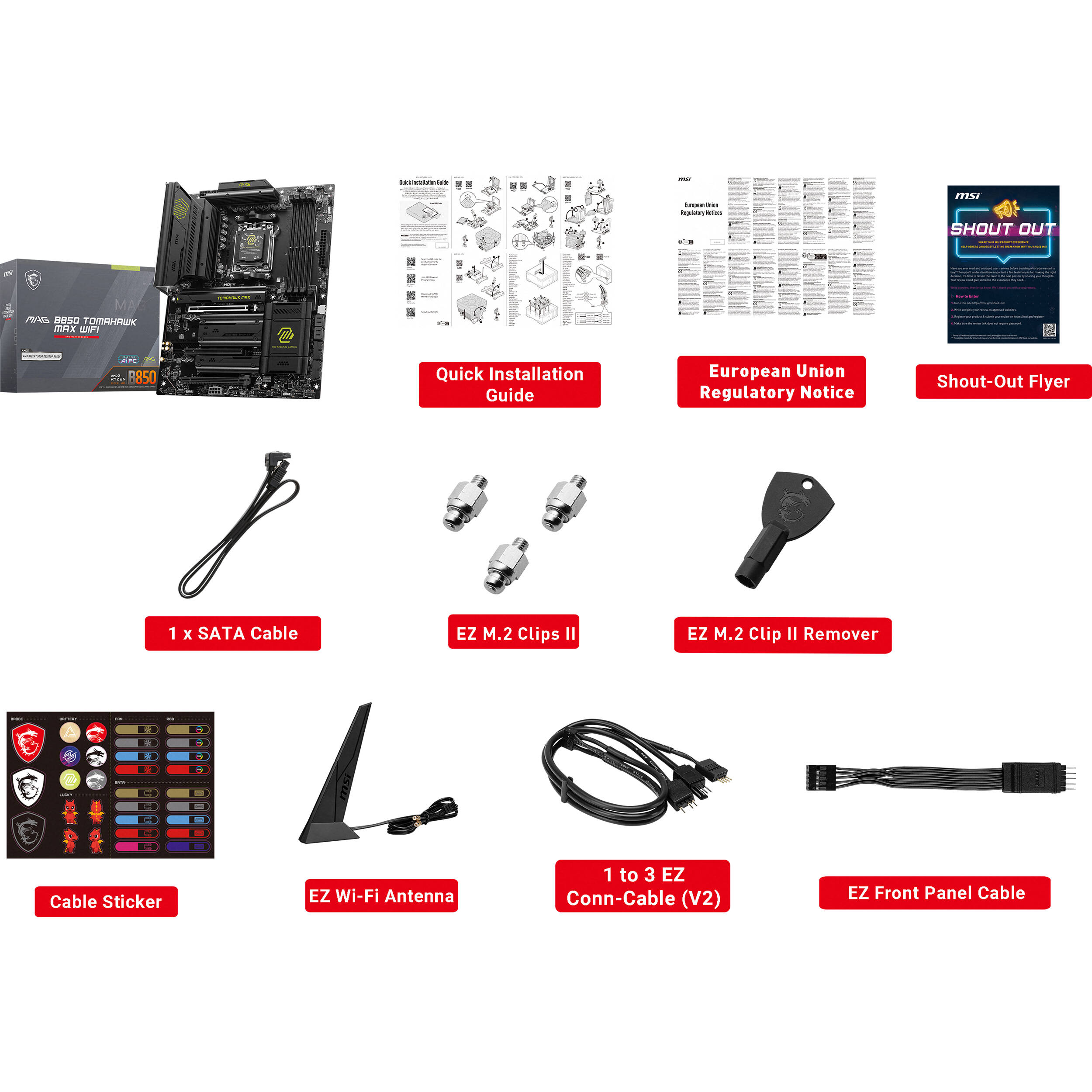 MSI MAG B850 TOMAHAWK MAX WIFI ATX AM5 motherboard with onboard Wi‑Fi — view 6