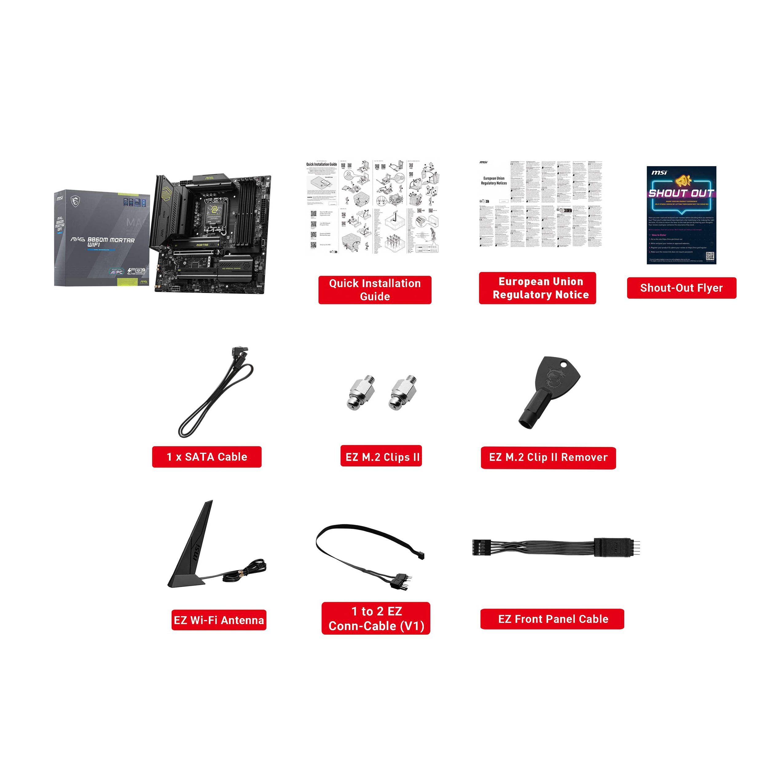 MSI MAG B860M MORTAR WIFI micro-ATX motherboard with Intel B860 chipset and Wi‑Fi — view 6