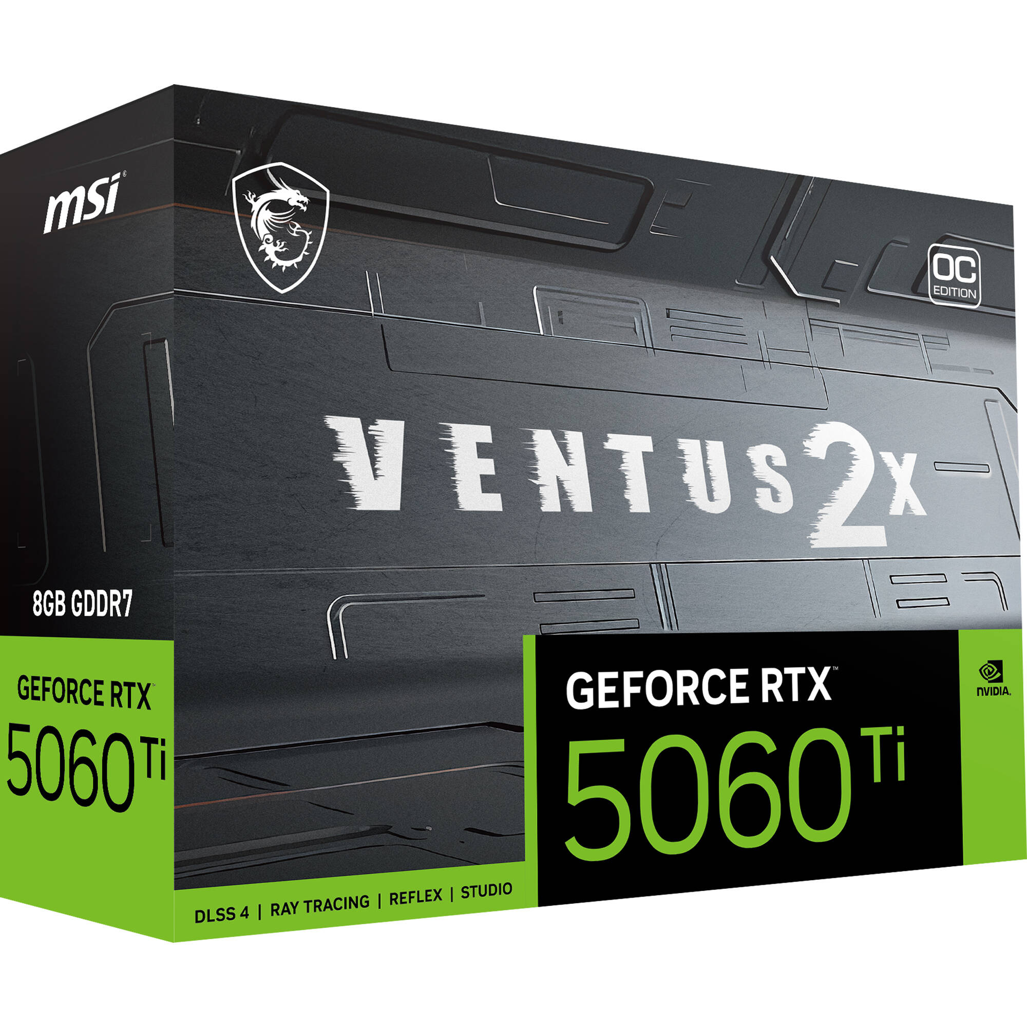MSI RTX 5060 Ti 16G VENTUS 2X OC PLUS dual-fan graphics card with 16GB GDDR7 memory — view 8