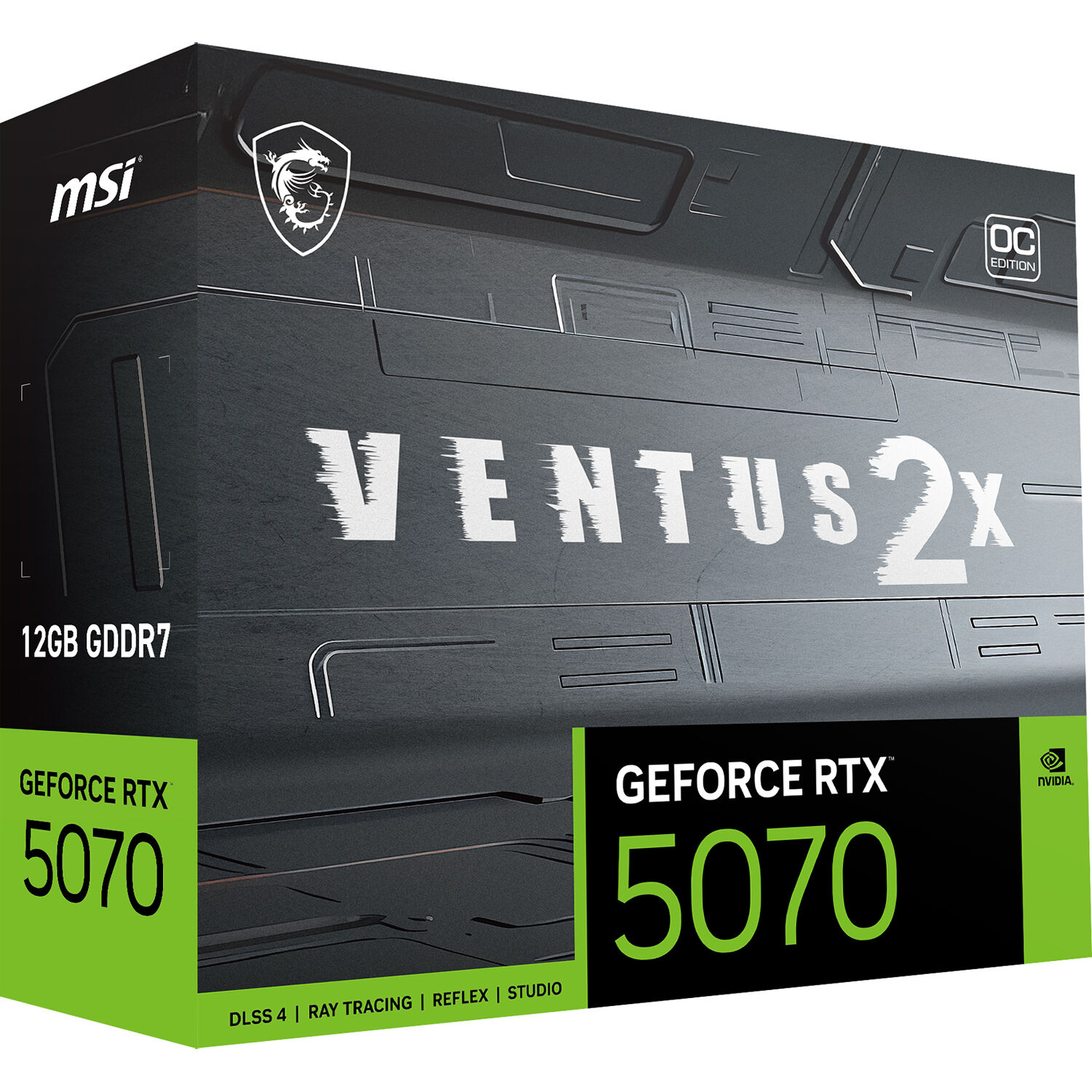 MSI GeForce RTX 5070 12G VENTUS 2X OC graphics card with dual fans and 12 GB memory — view 10