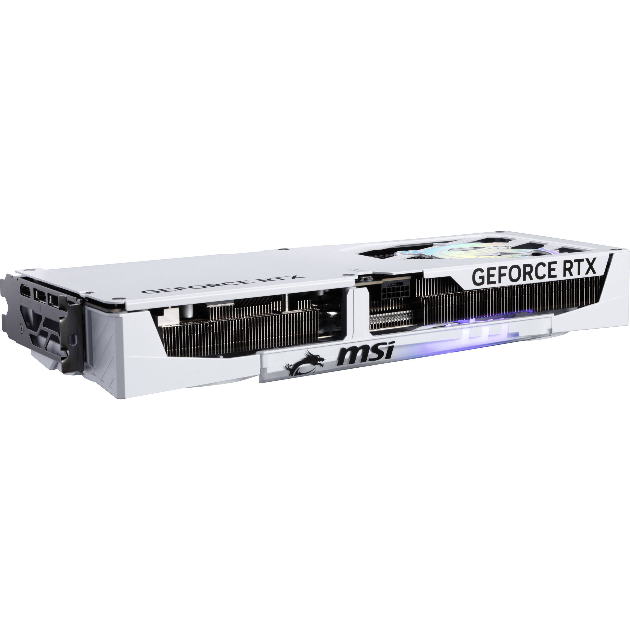 MSI GeForce RTX 5070 Ti 16G GAMING TRIO OC W white triple-fan graphics card — view 5