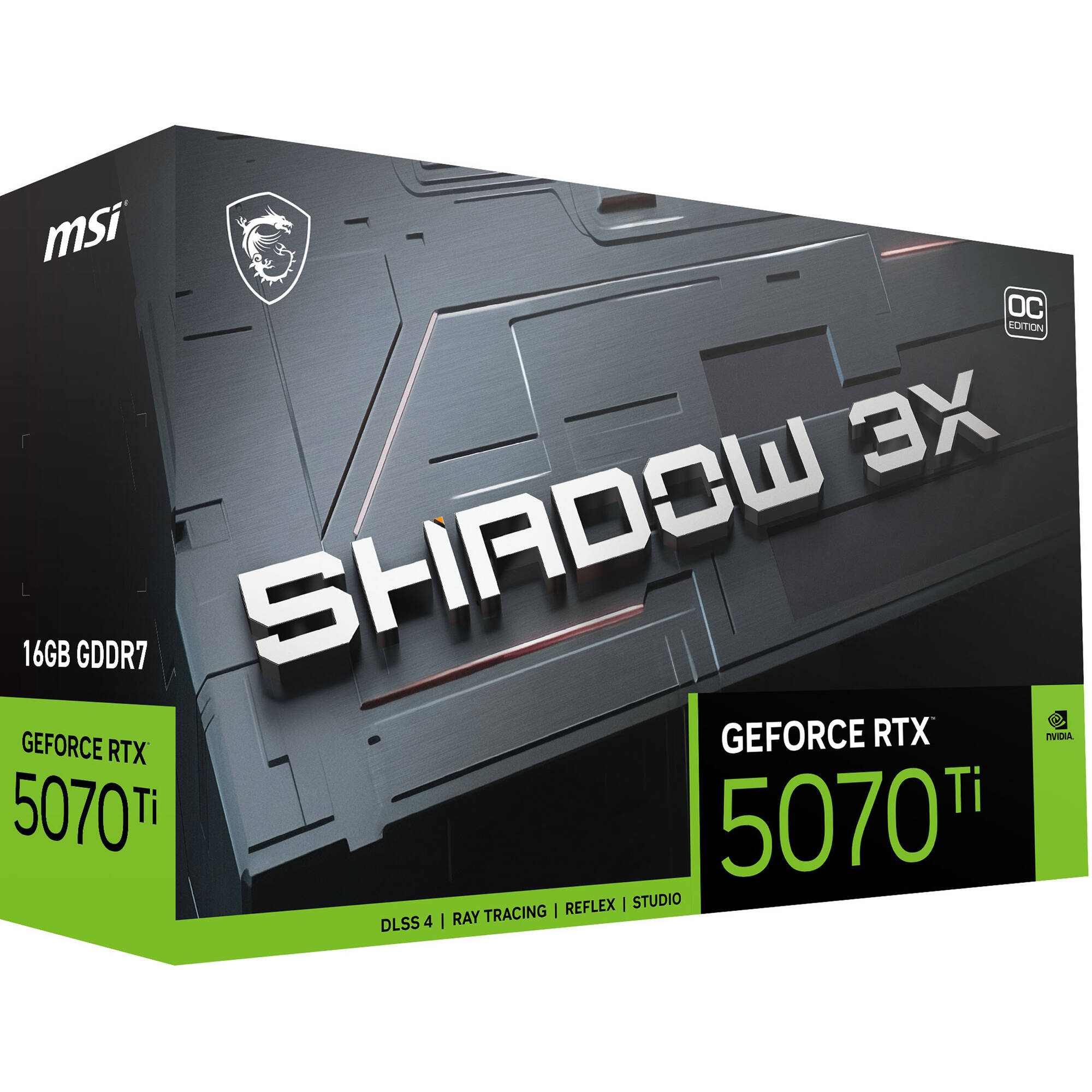 MSI GeForce RTX 5070 Ti 16G SHADOW 3X OC graphics card with triple-fan cooling and 16 GB GDDR7 — view 10