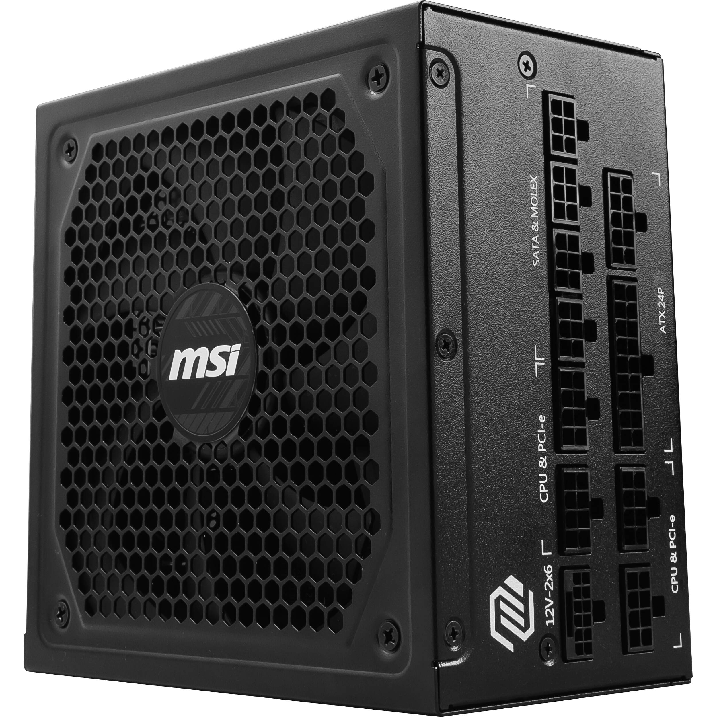 MSI MAG A1250GL PCIE5 1,250 W 80 PLUS Gold fully modular ATX power supply in black — view 7