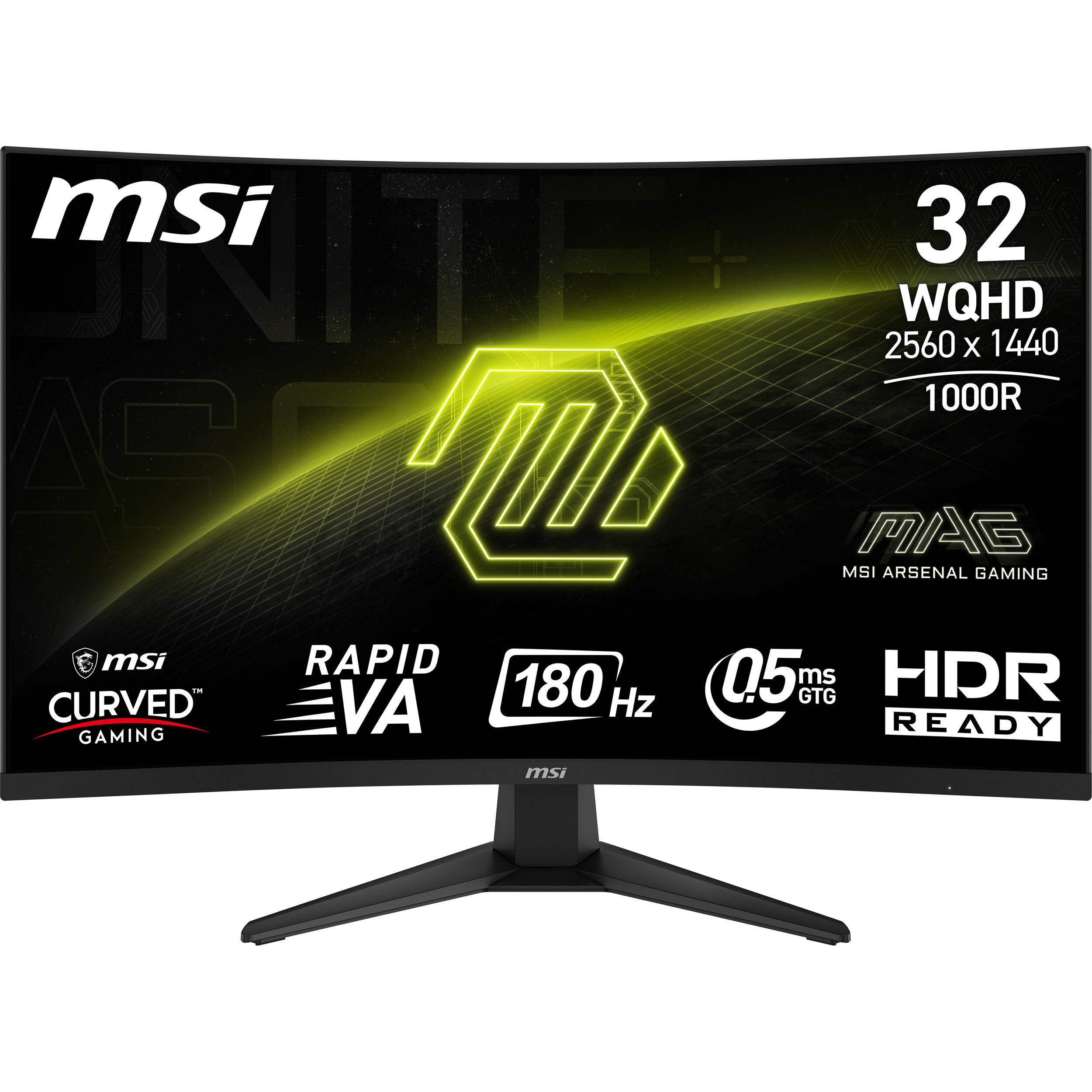 MSI MAG 325CQF 32-inch curved QHD gaming monitor with Rapid VA panel and narrow bezel — view 2
